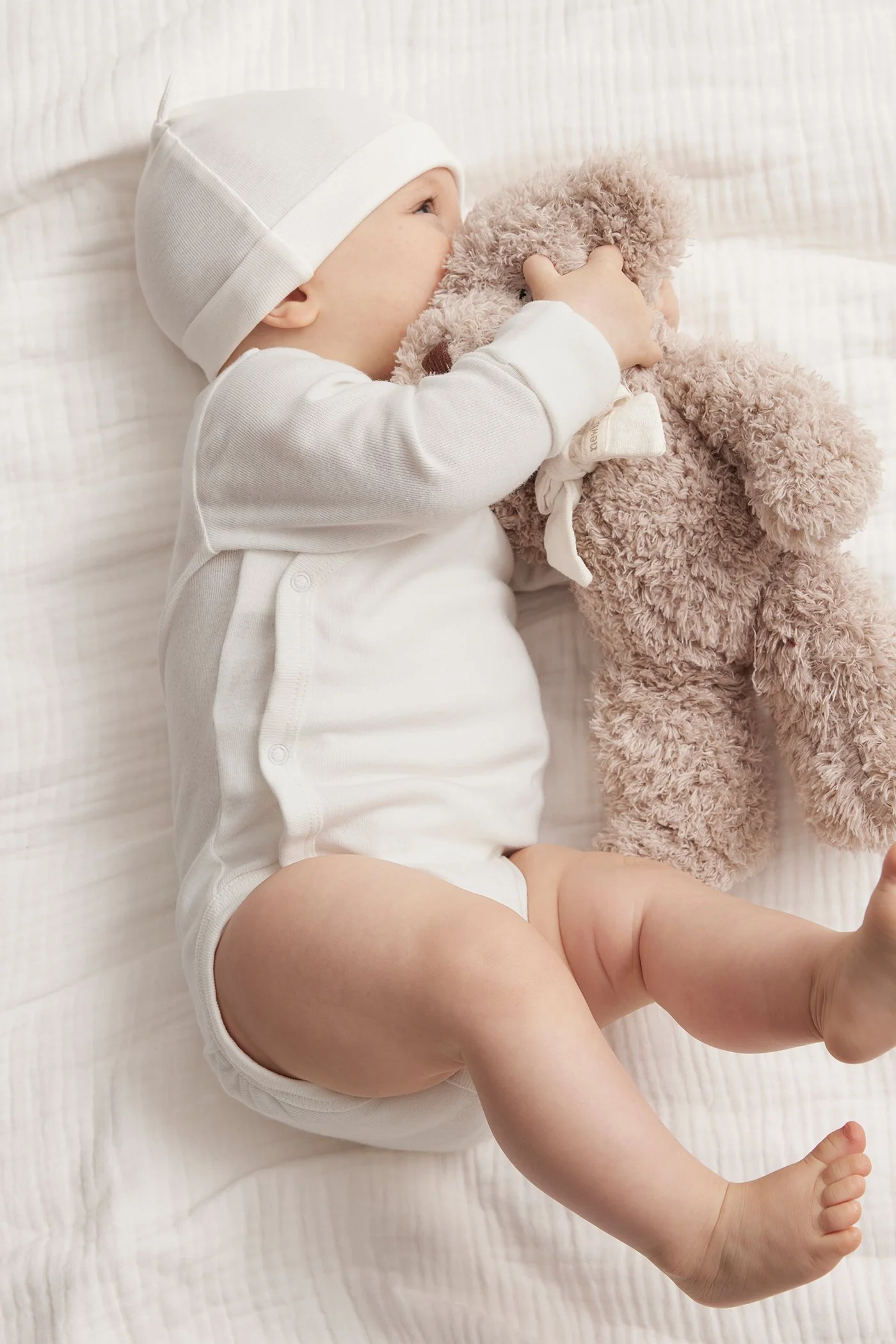 Baby white wrap bodysuit