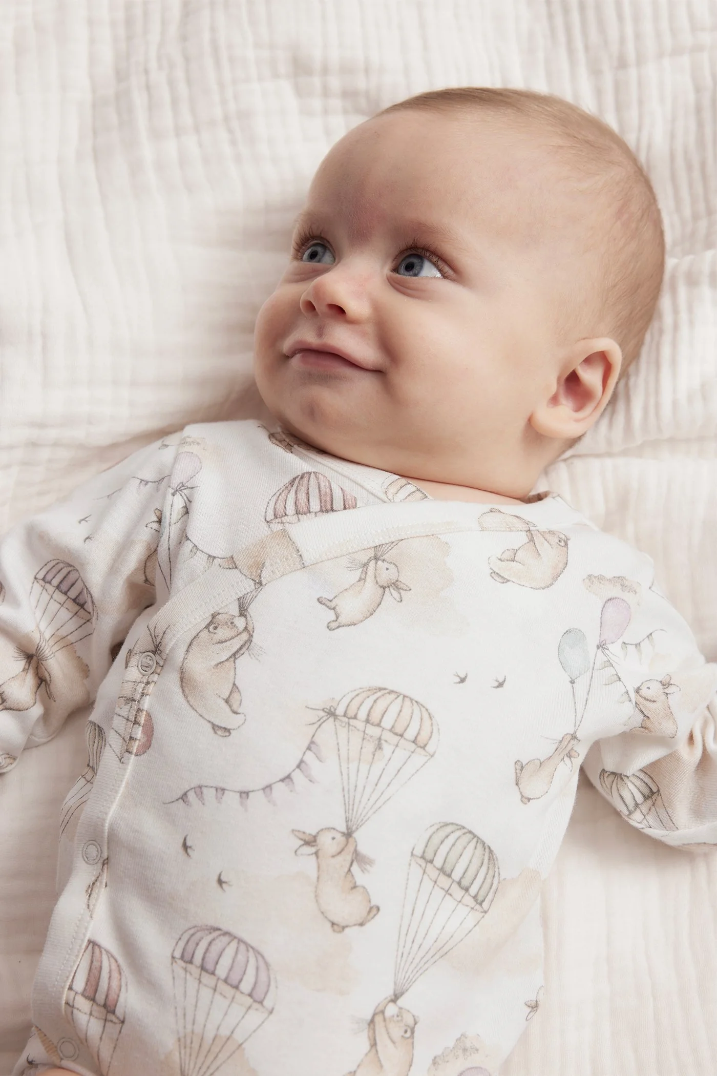 Baby white bunny balloon bodysuit