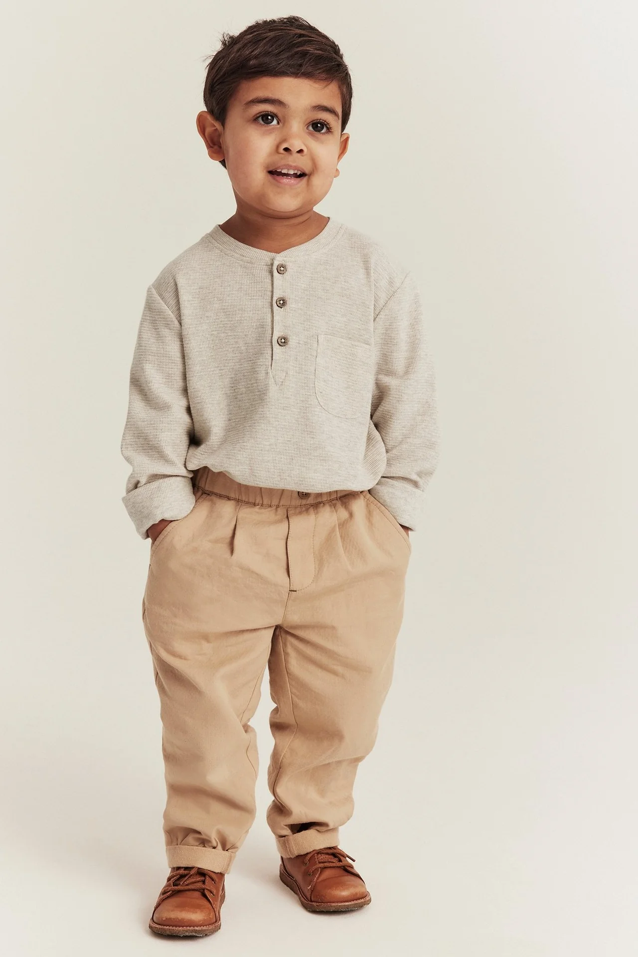 Kids beige waffle knit top - Image 3