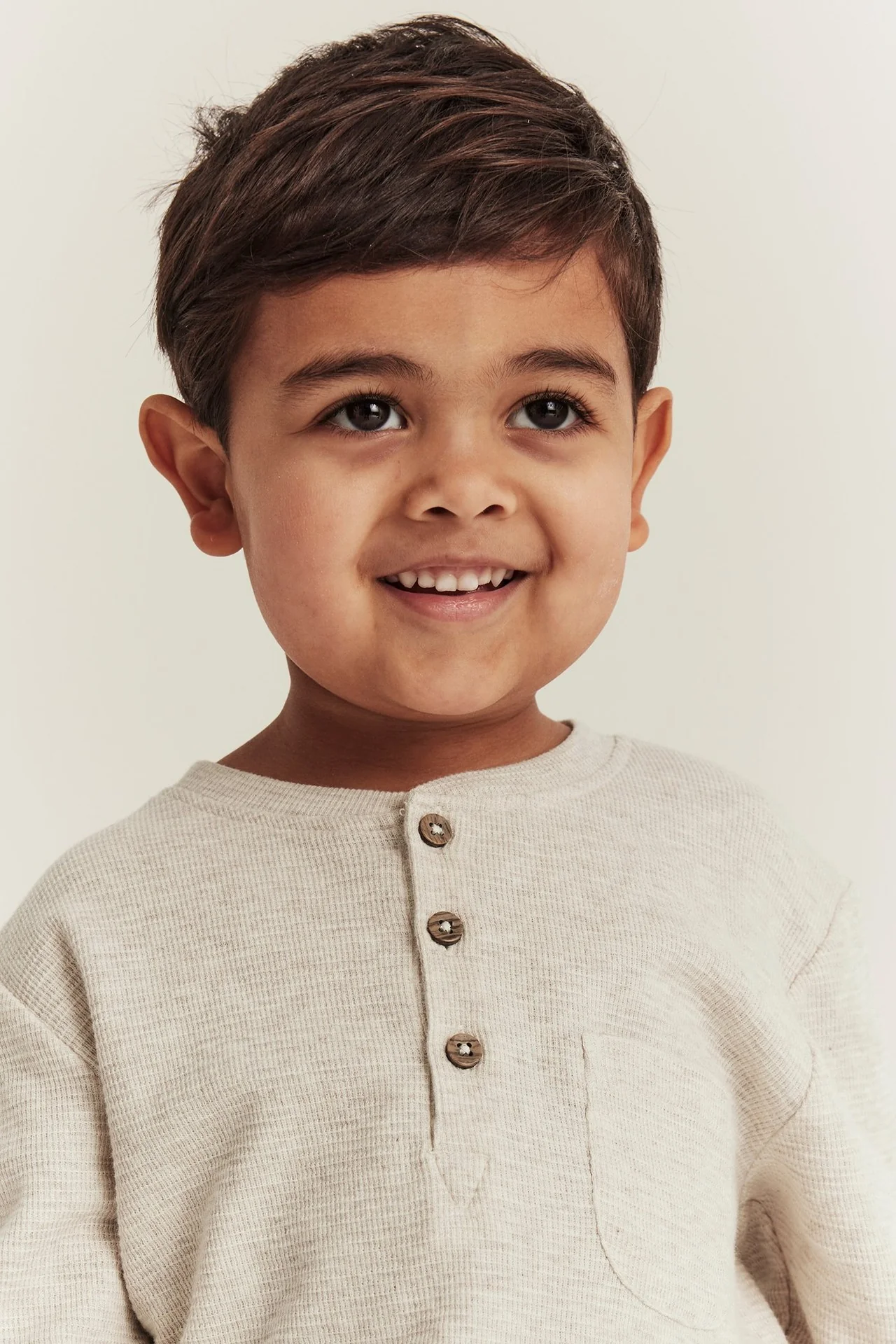 Kids beige waffle knit top - Image 4
