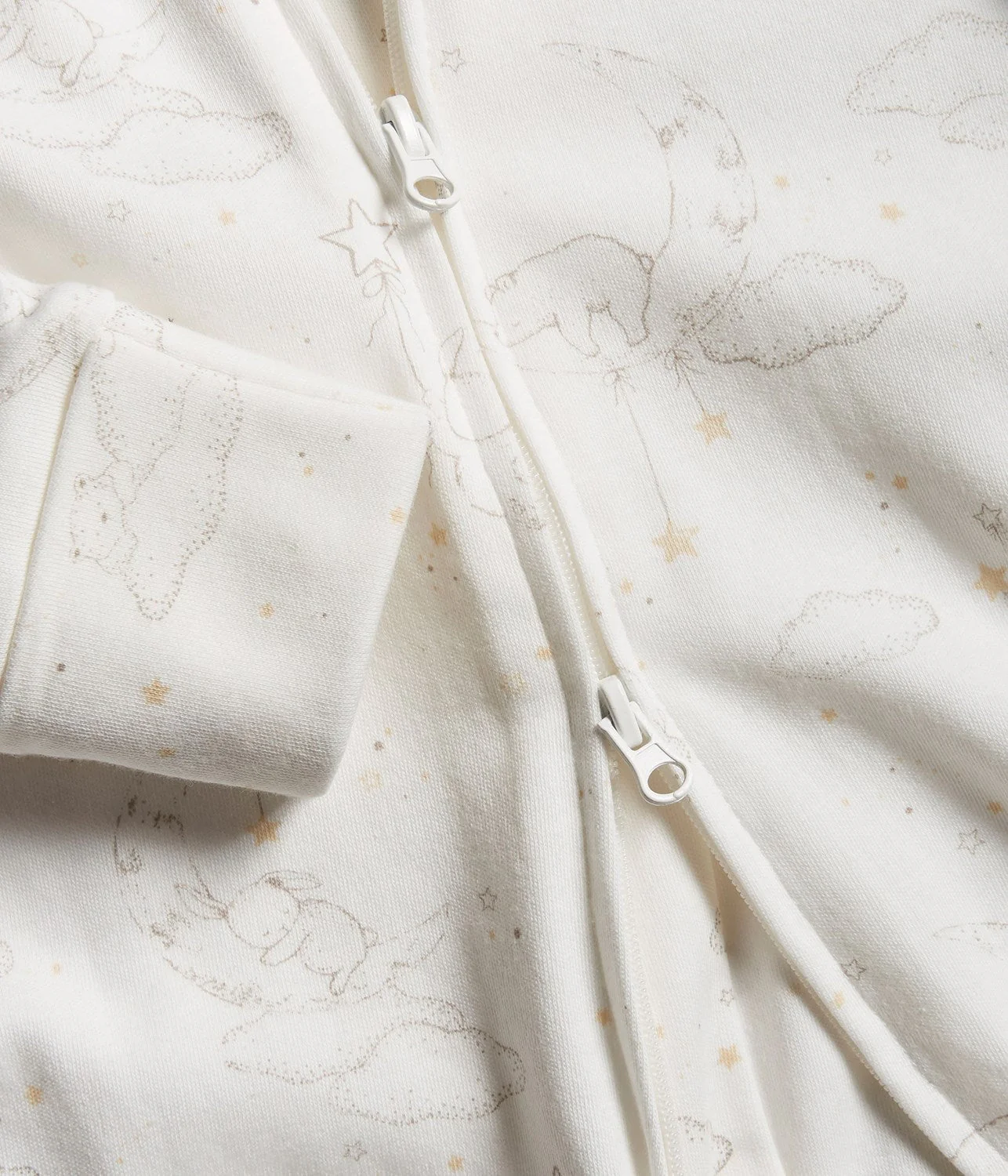 Baby white animal 2-way zip sleepsuit - Image 6
