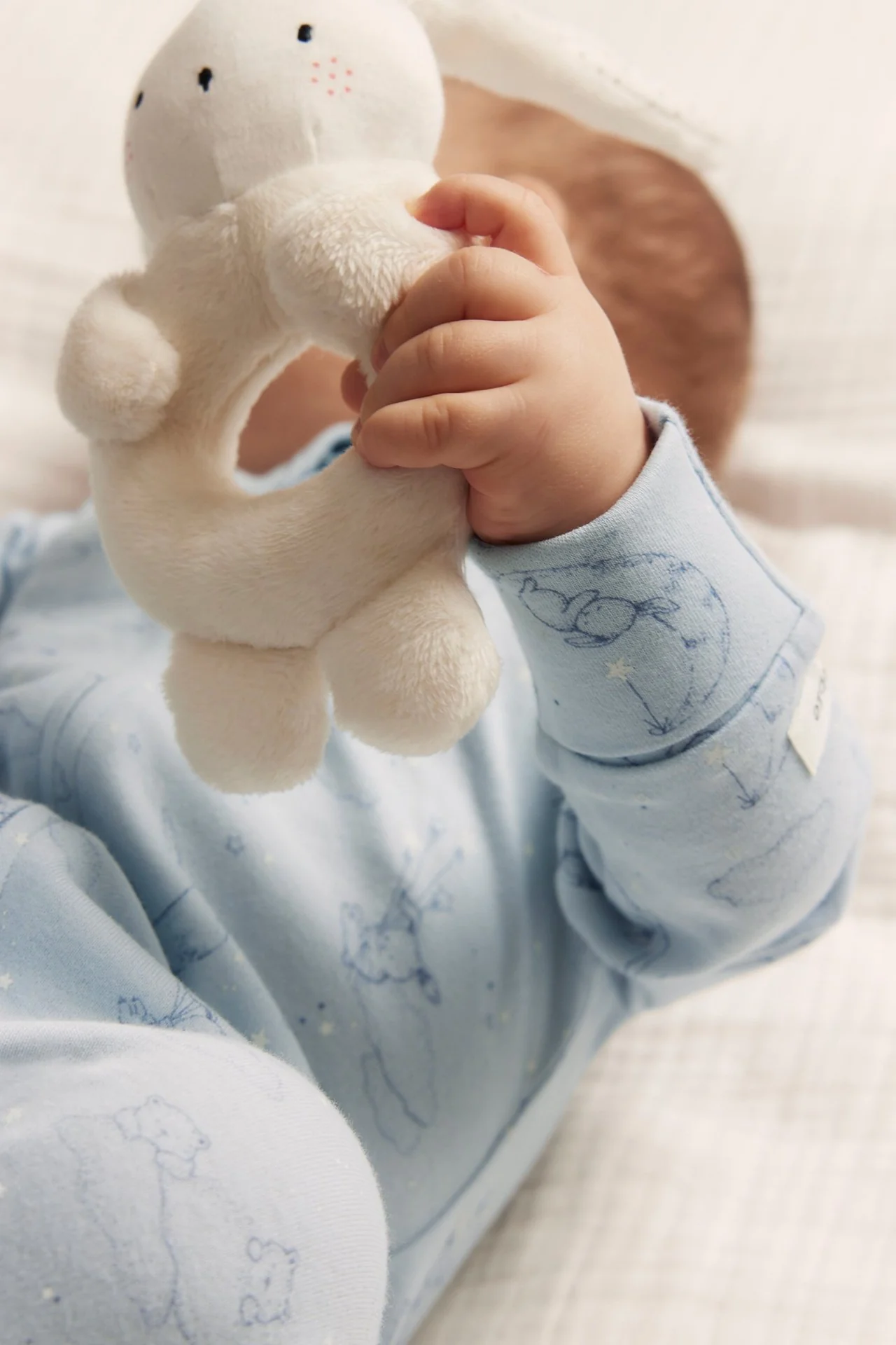 Baby blue animal 2-way zip sleepsuit - Image 4