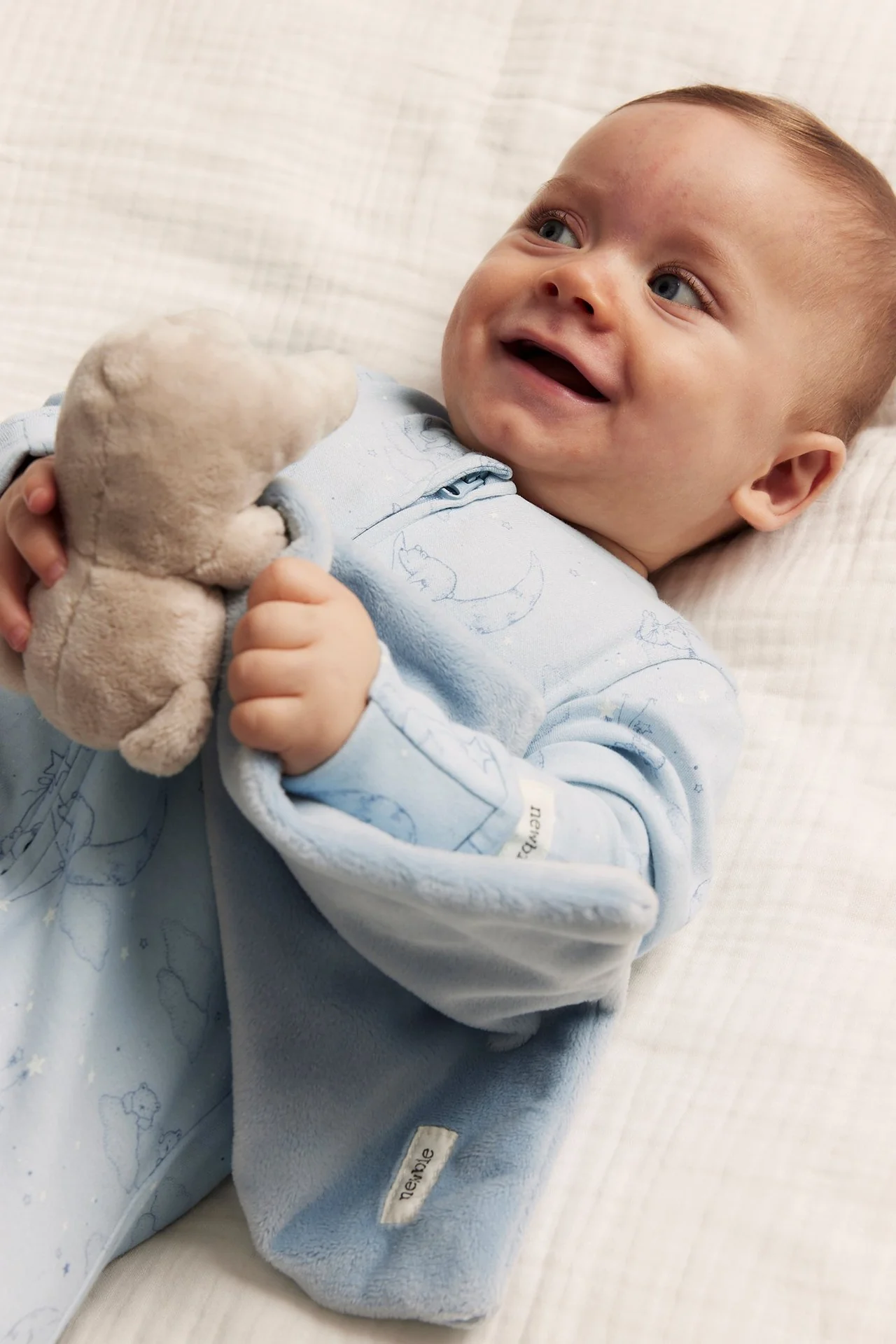 Baby blue animal 2-way zip sleepsuit - Image 5