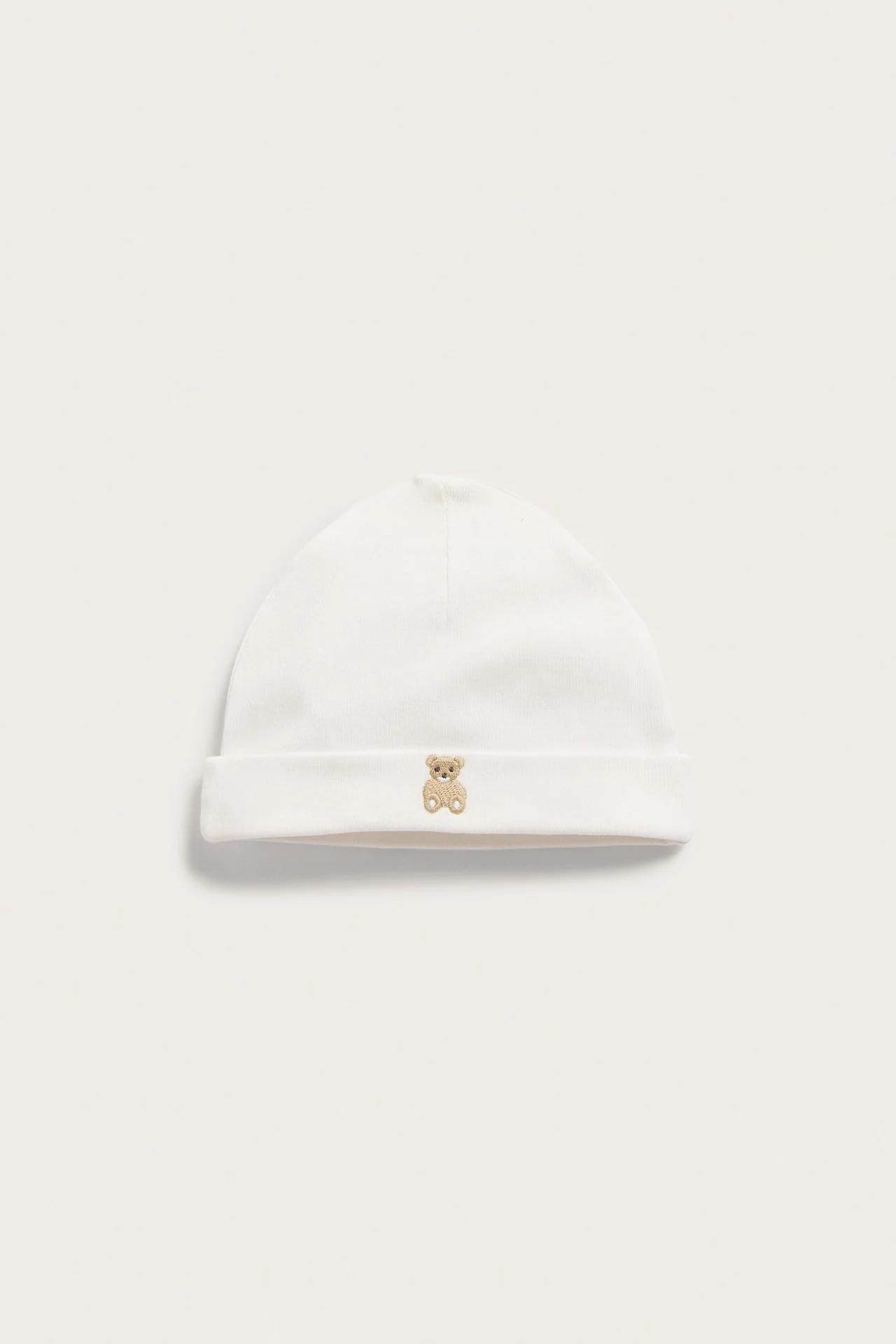 Baby white teddy bear hat