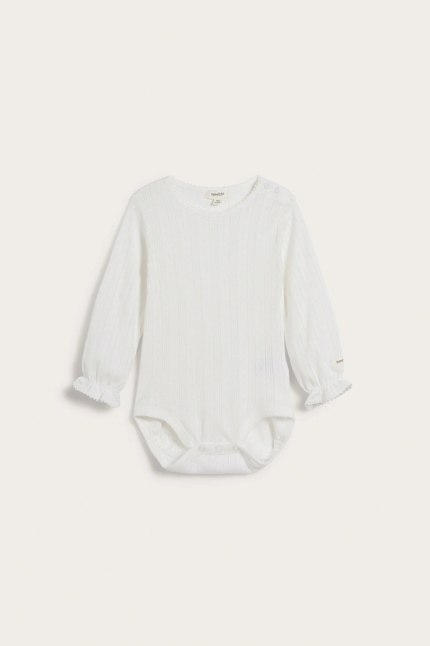 Baby white pointelle bodysuit - Image 2