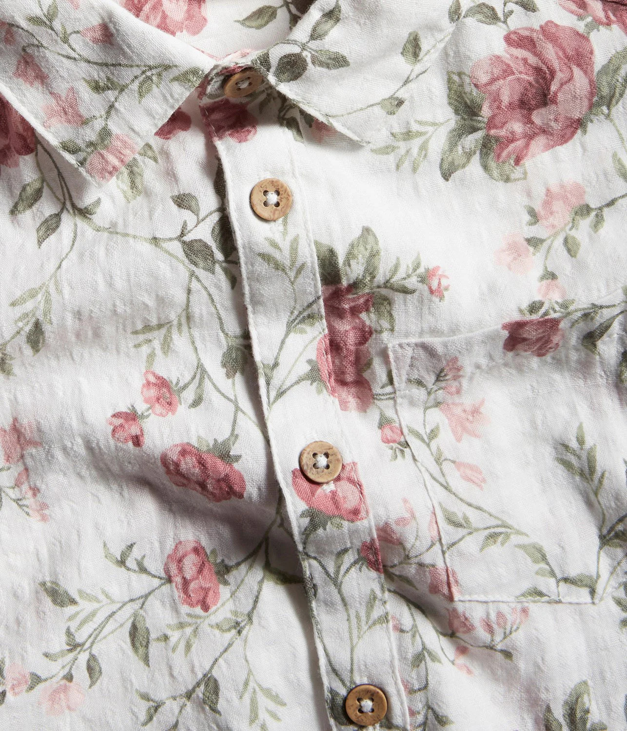 Kids white floral short-sleeved shirt - Image 4