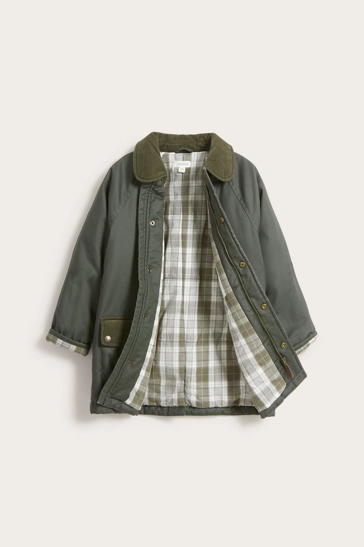 Kids green waxed jacket - Image 5