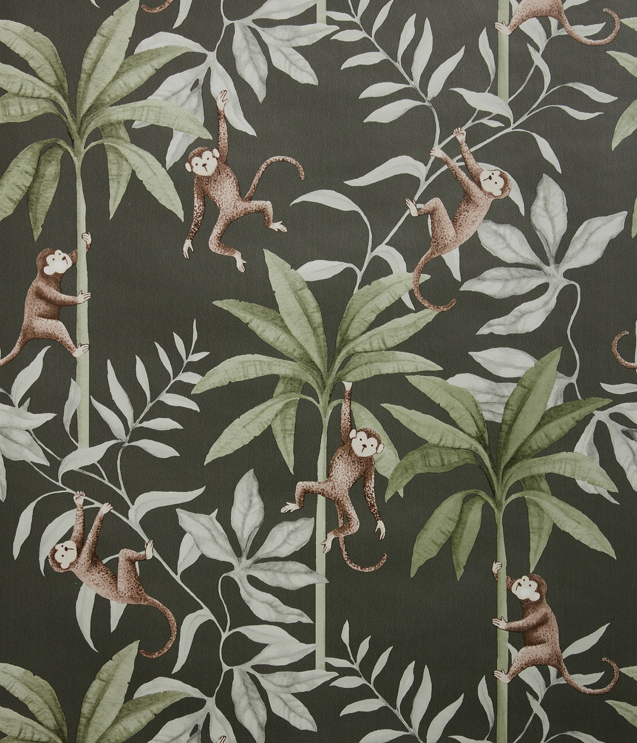 Jungle Friends green monkey wallpaper - Image 3