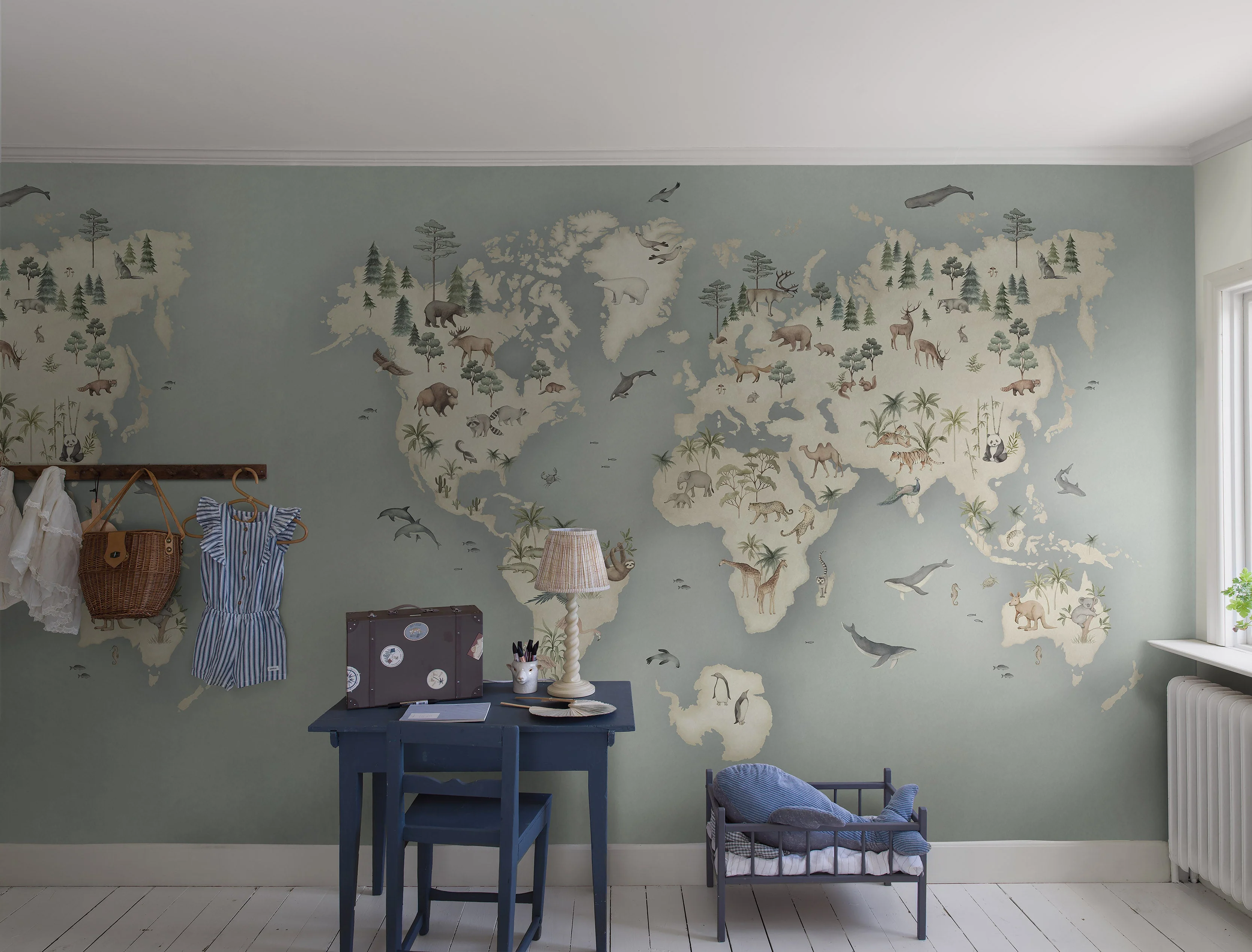 Little Explorer Mural blue wallpaper - Image 3