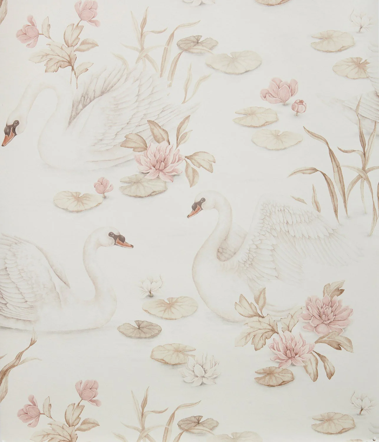 Lily swan beige wallpaper - Image 3