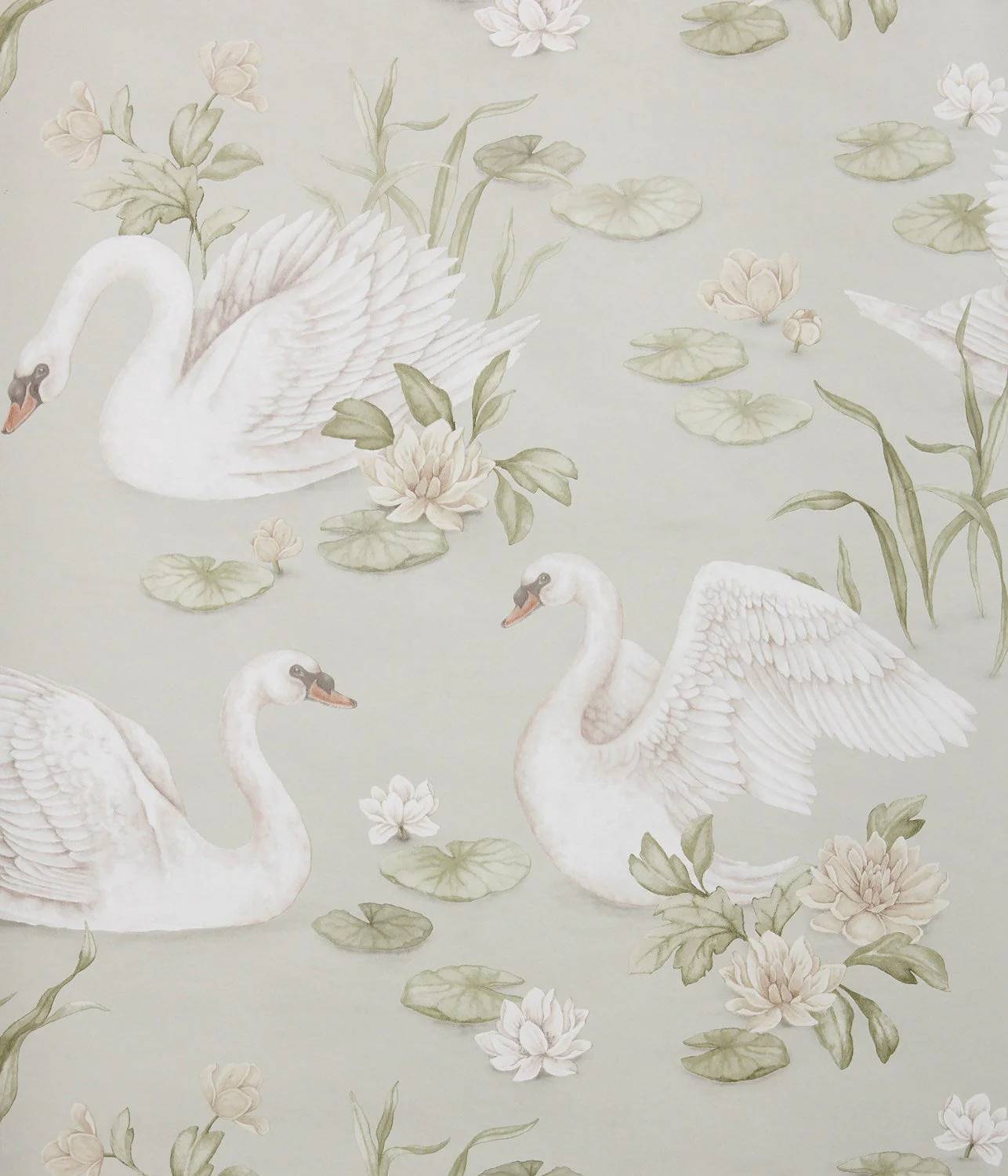 Lily swan green wallpaper - Image 3