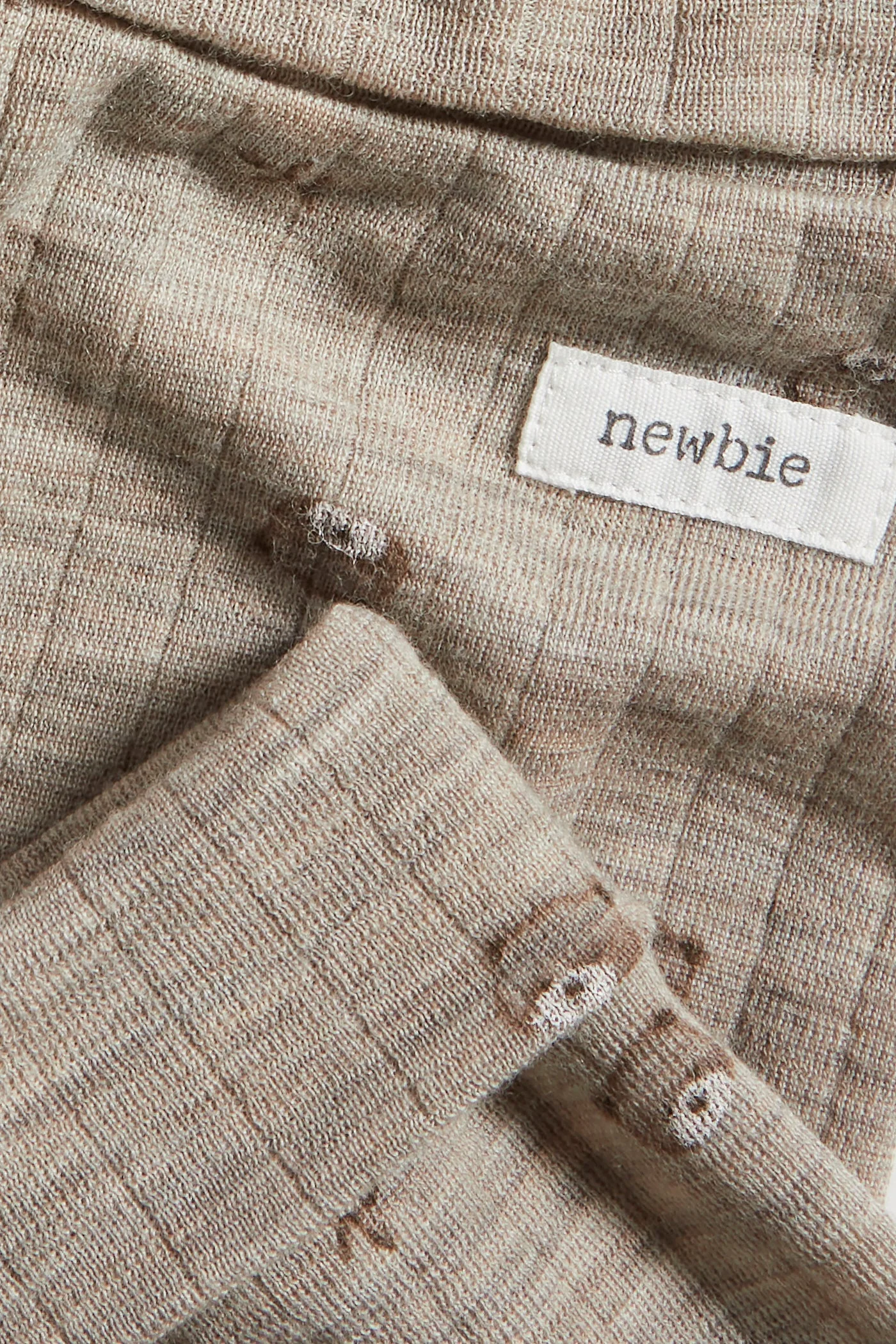 Baby beige wool teddy bear leggings - Image 2