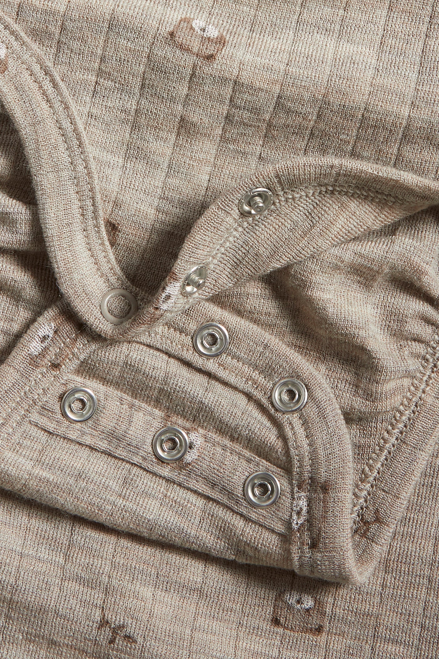 Baby beige wool teddy bear bodysuit - Image 2