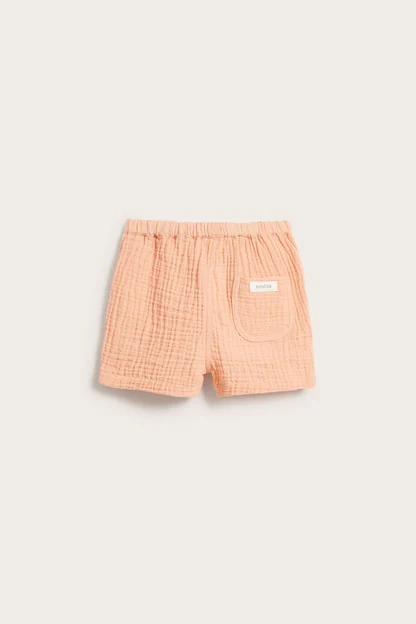 Baby coral muslin shorts - Image 3