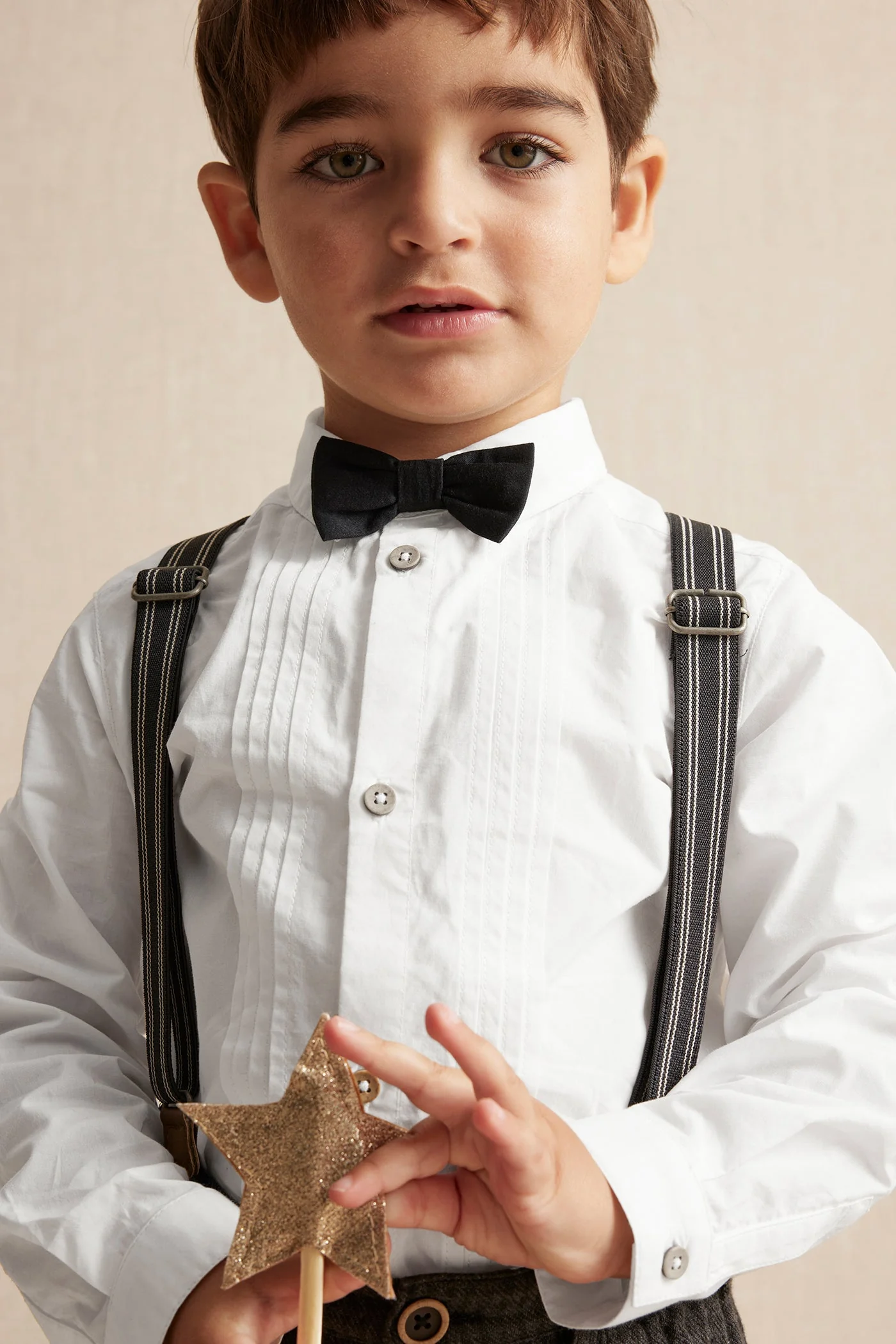 Kids white tuxedo bow tie shirt - Image 4