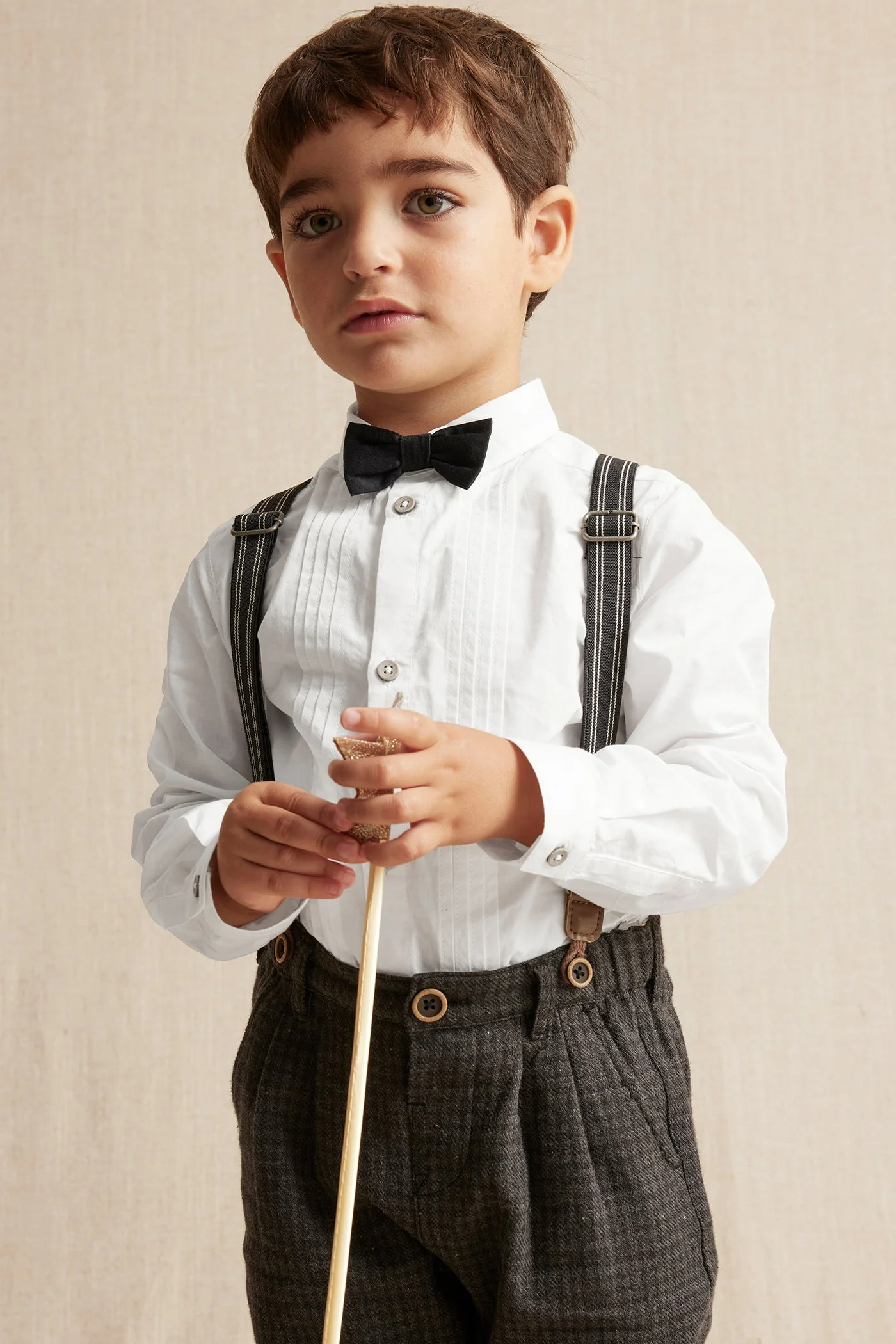 Kids white tuxedo bow tie shirt - Image 5