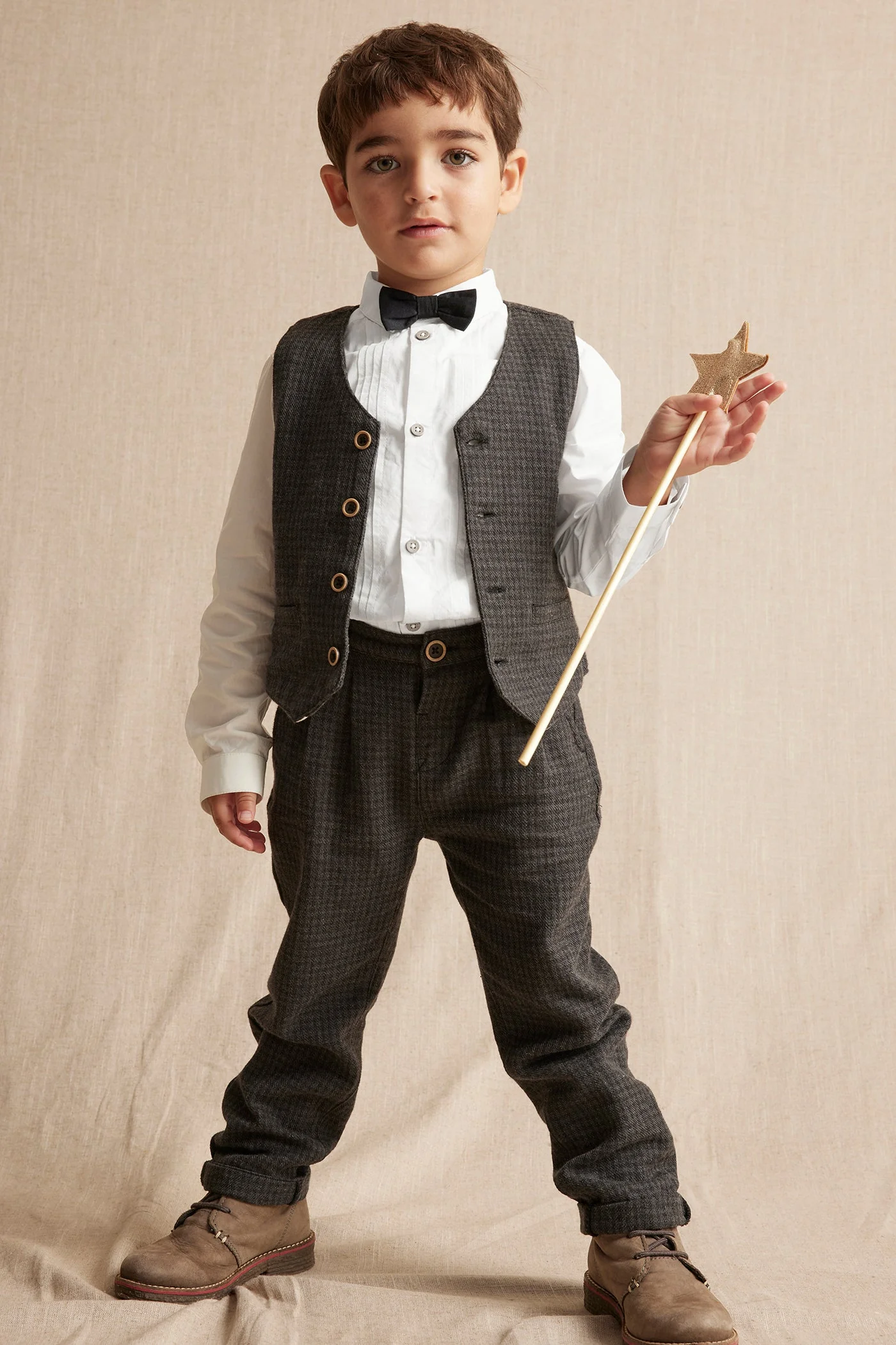 Kids white tuxedo bow tie shirt - Image 6