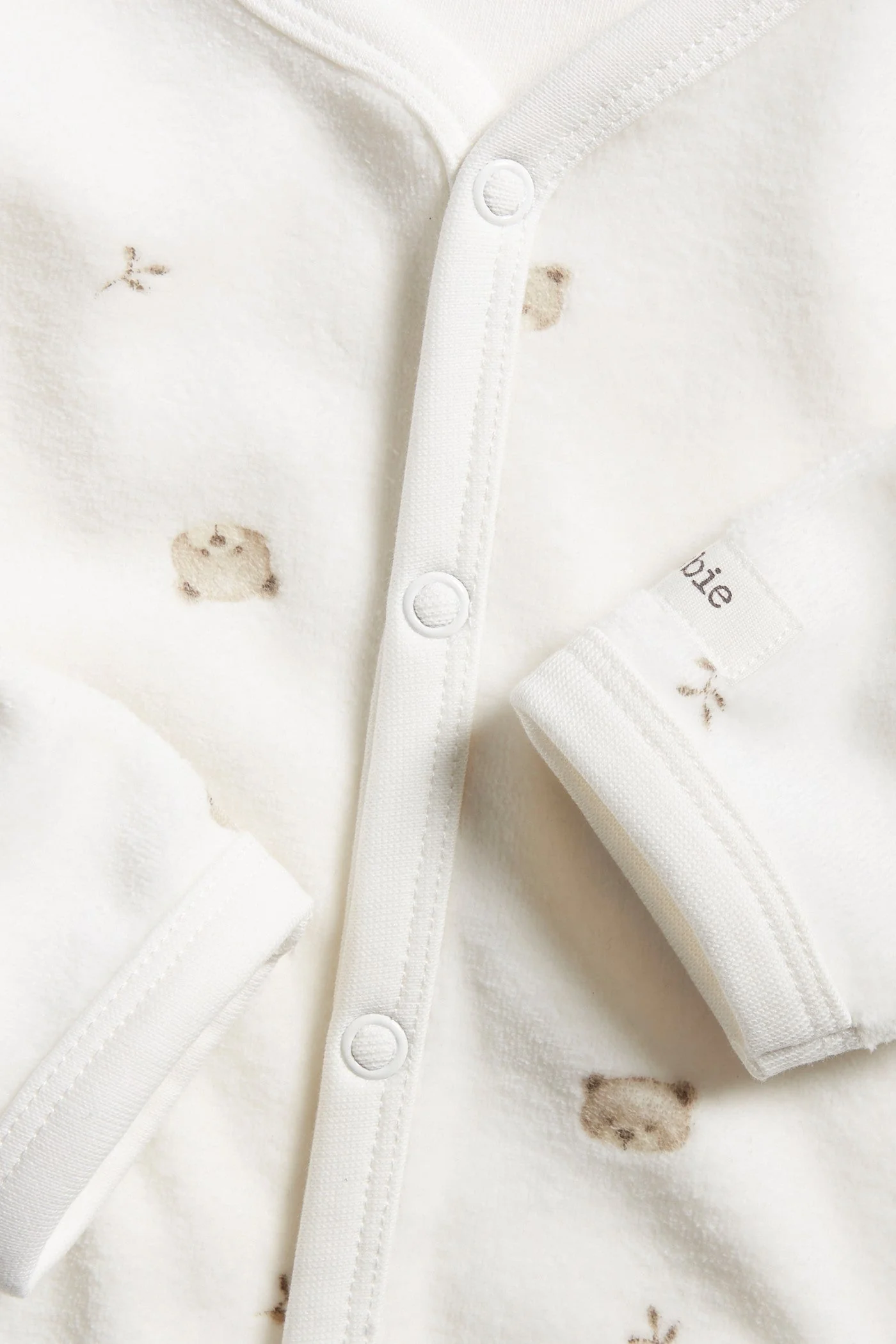 Baby white teddy bear sleepsuit - Image 2