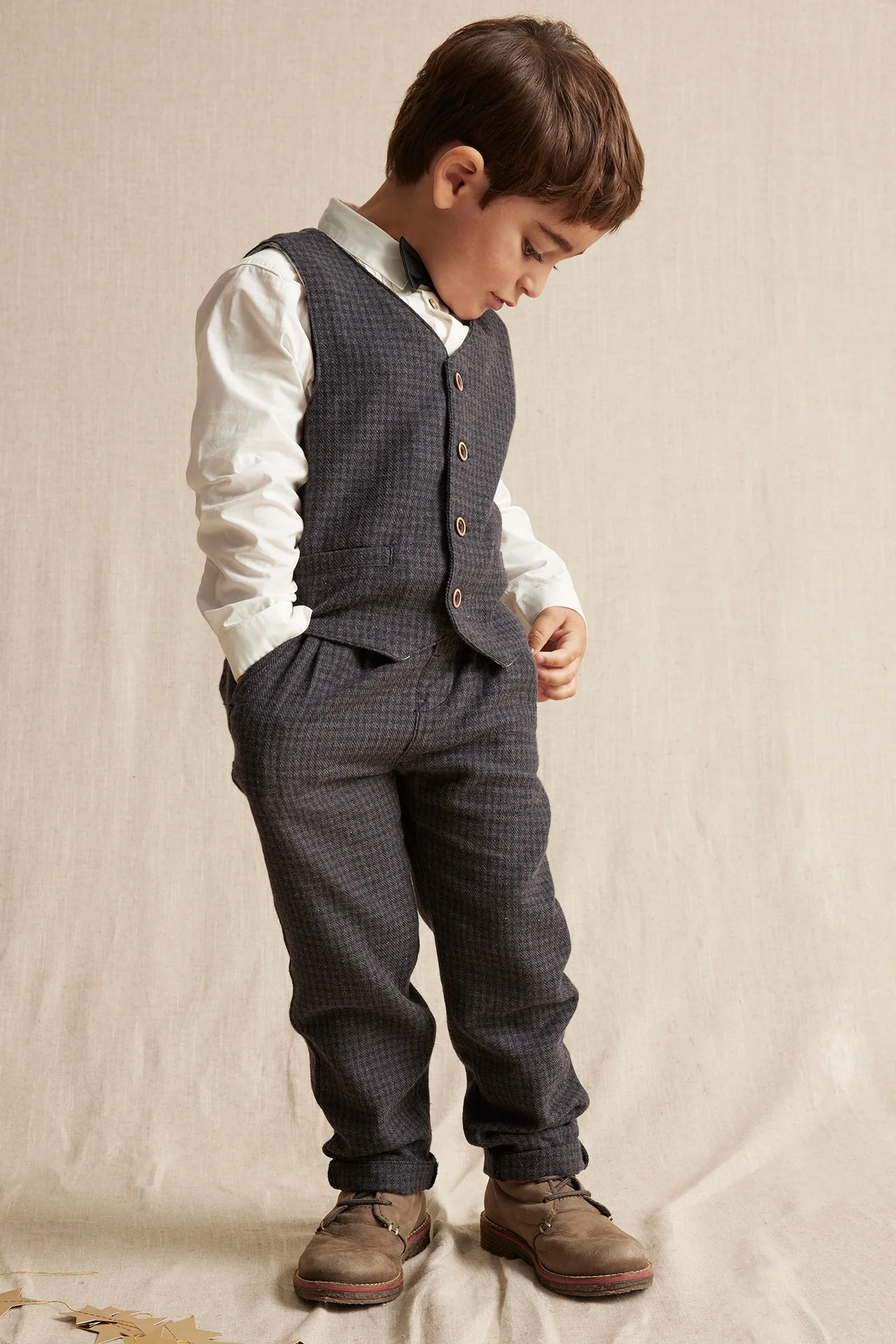 Kids' dark grey waistcoat - Image 5