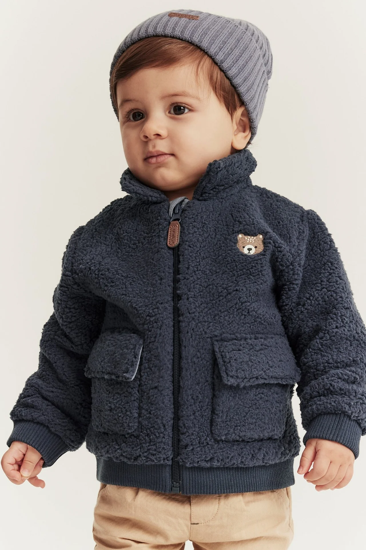 Baby & kids' blue pile jacket - Image 3