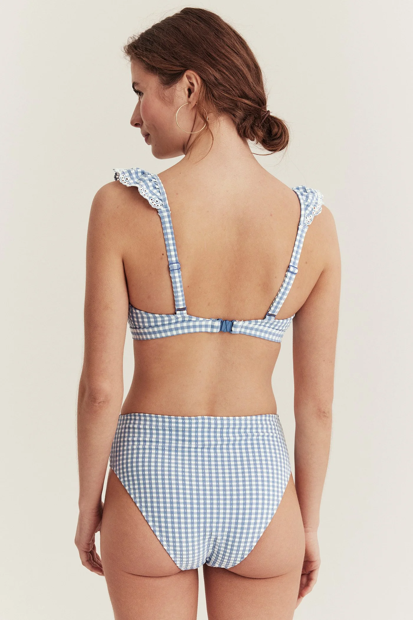 Women's blue checked bikini briefs - Image 4
