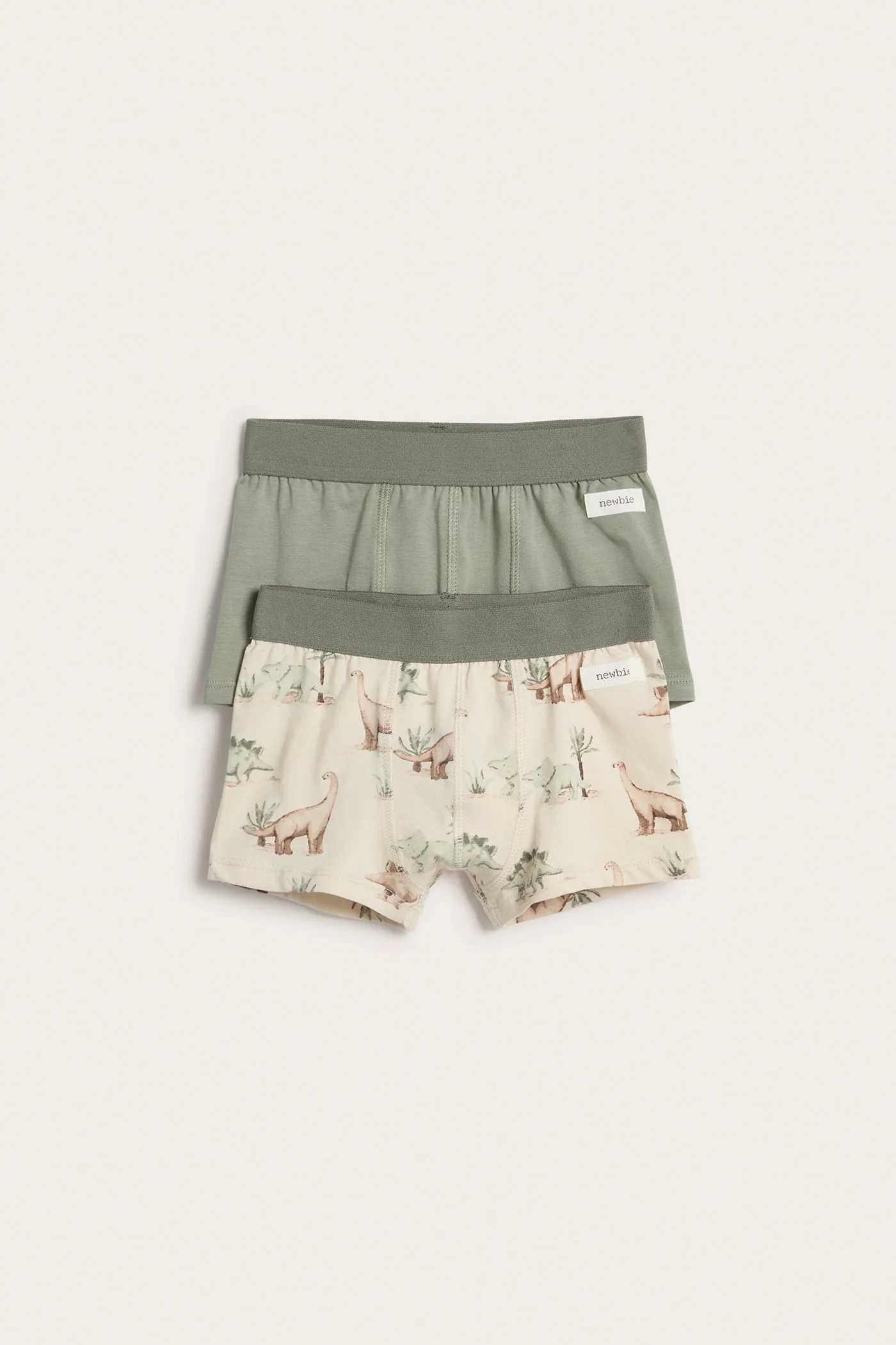 Kids' green/beige boxer shorts 2-pack