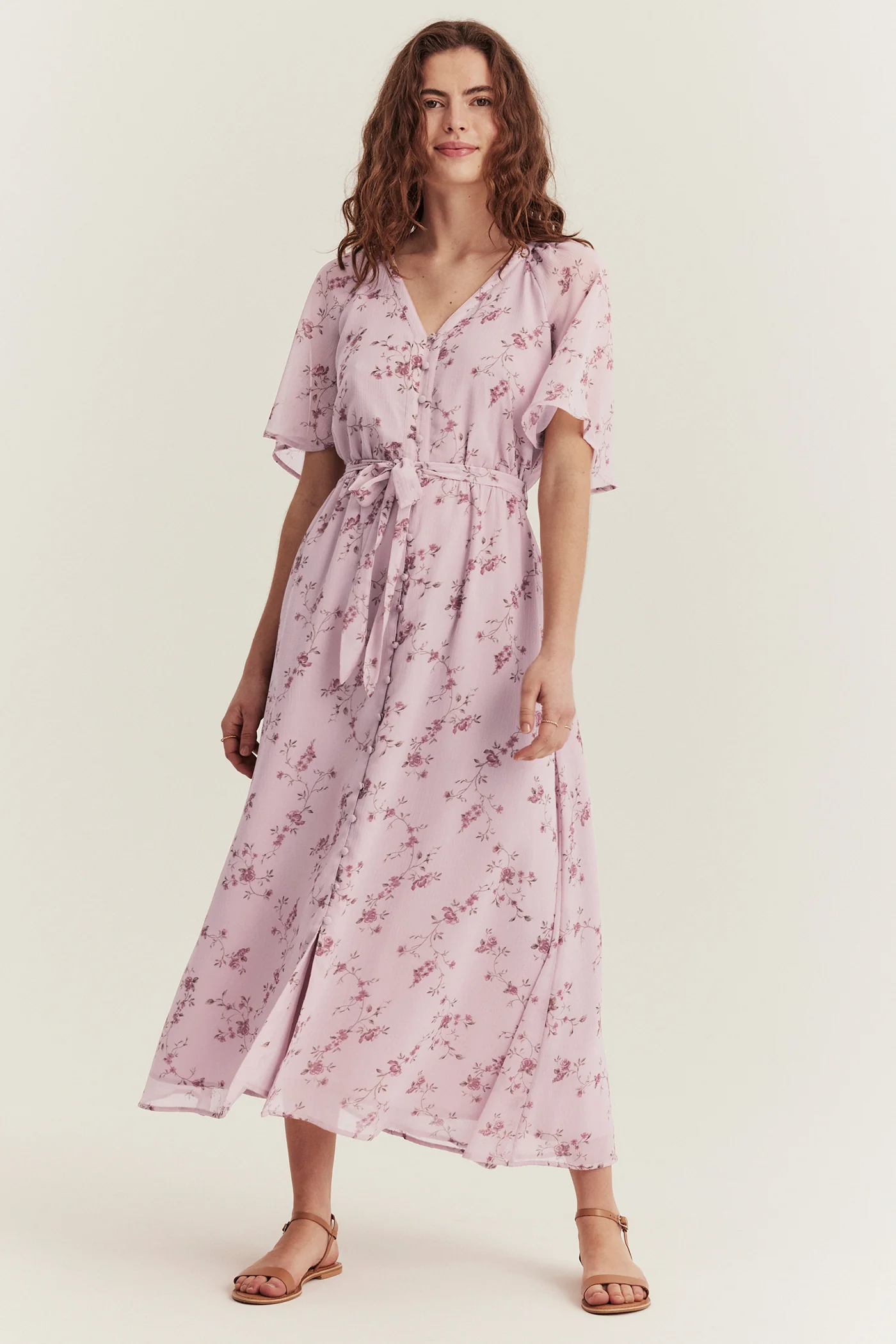 Women's pink chiffon dress - Image 2
