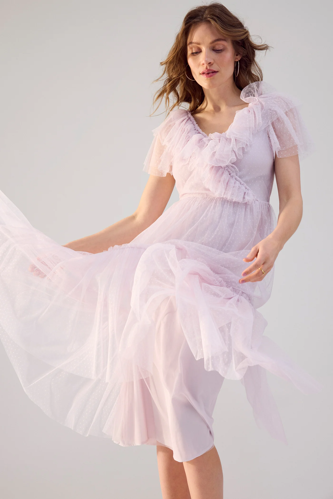 Women's pink mesh dress - Image 3