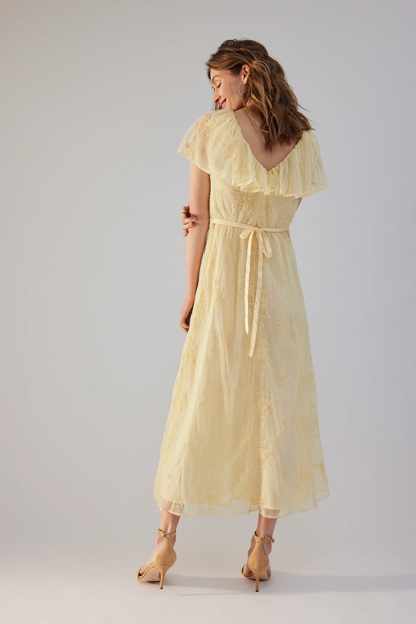 Women's yellow embroidery dress - Image 7