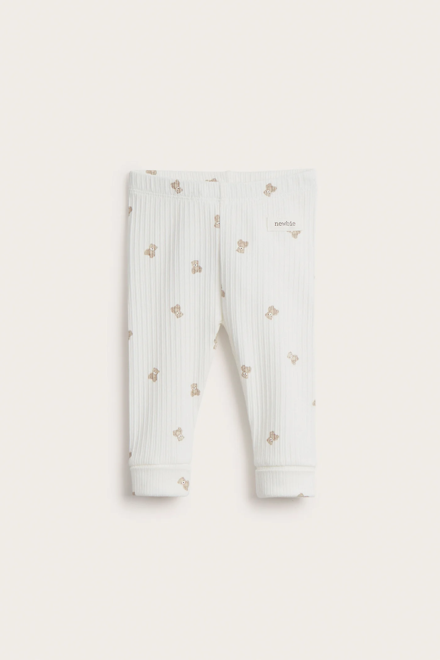 Baby white teddy bear leggings - Image 2