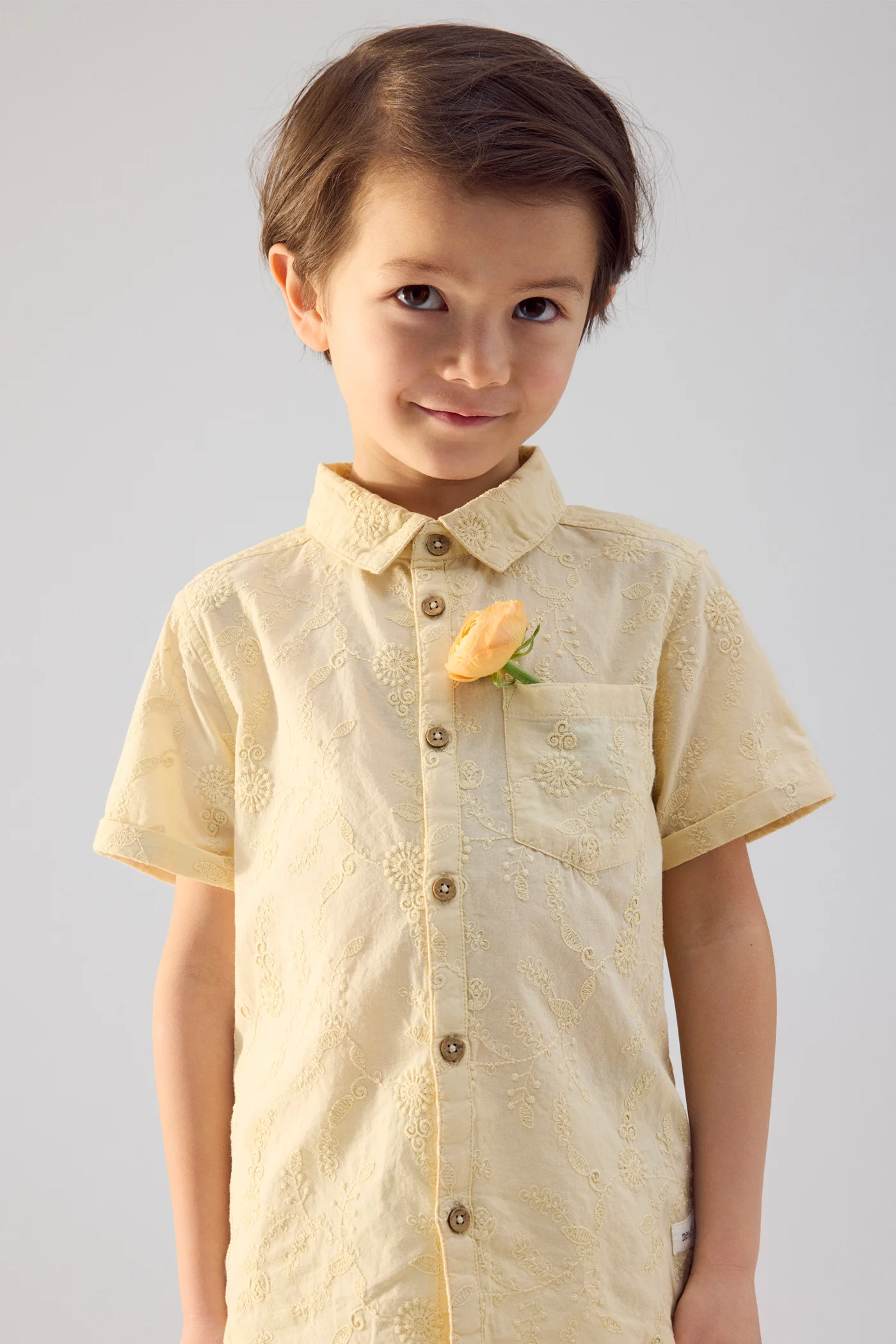 Kids' yellow short-sleeved shirt - Image 3
