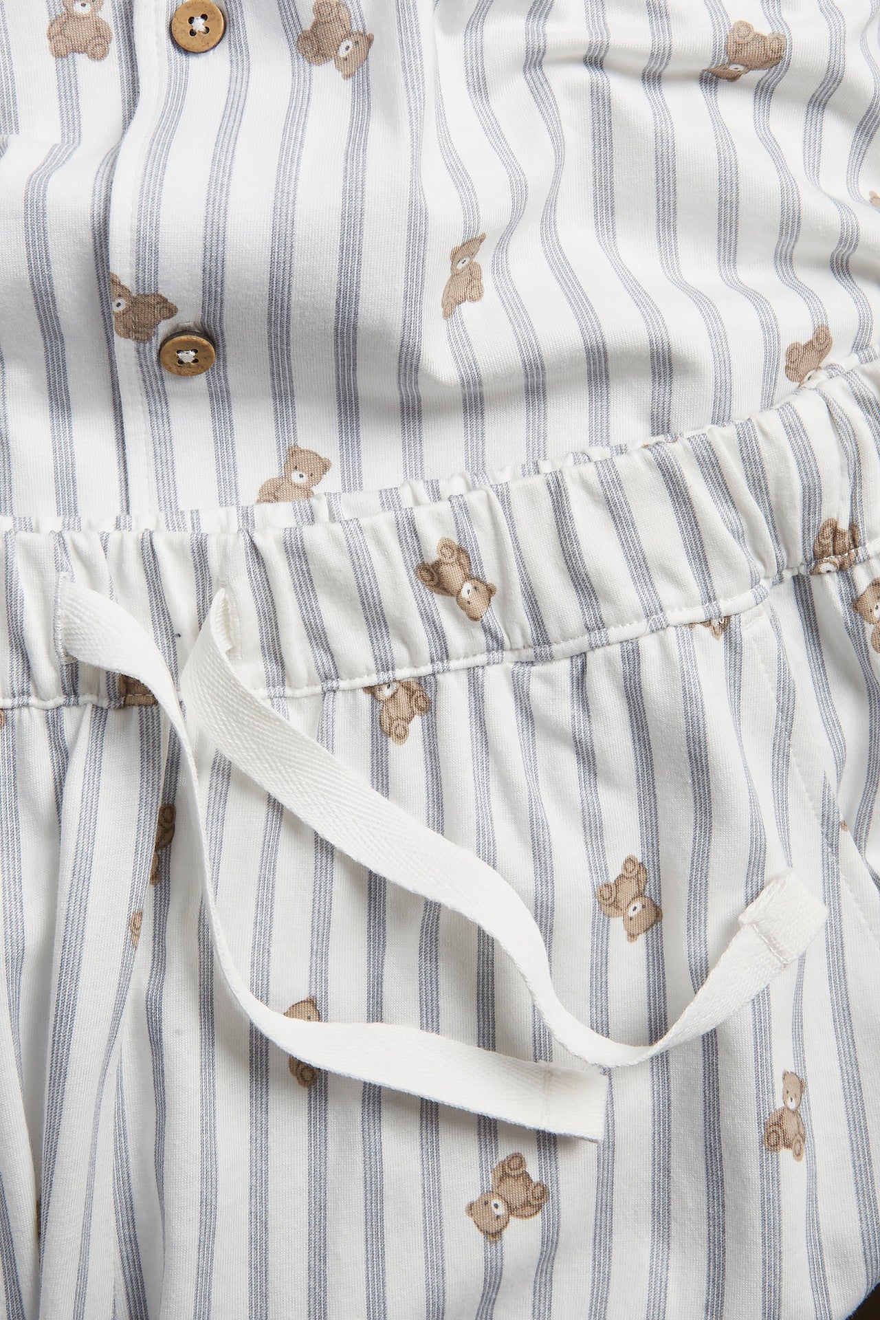 Women's white striped teddy bear pyjamas - Image 5