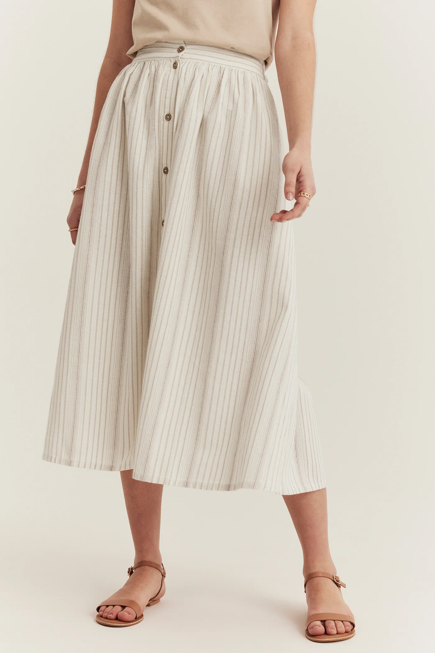 Women's white striped skirt - Image 3