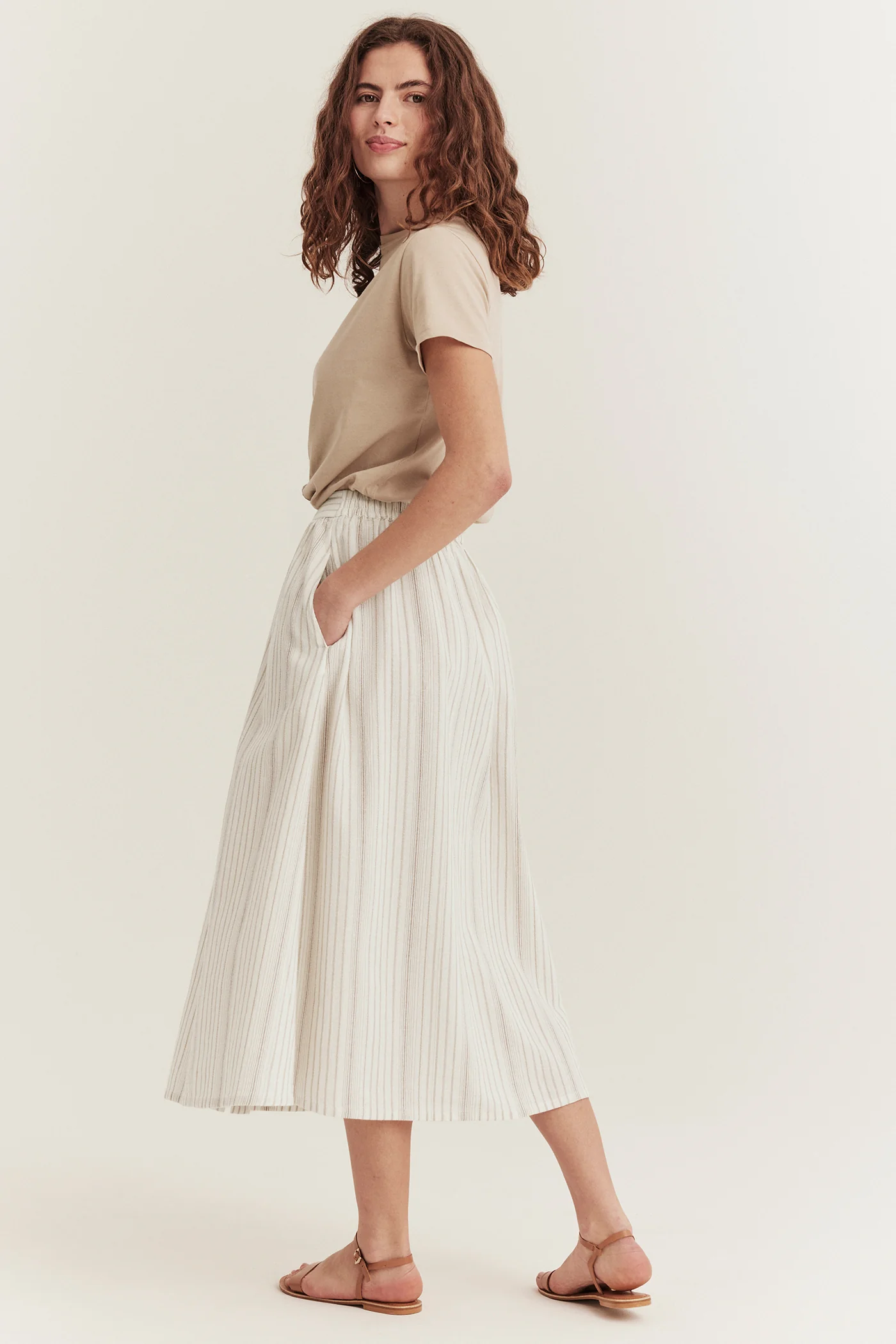 Women's white striped skirt - Image 5