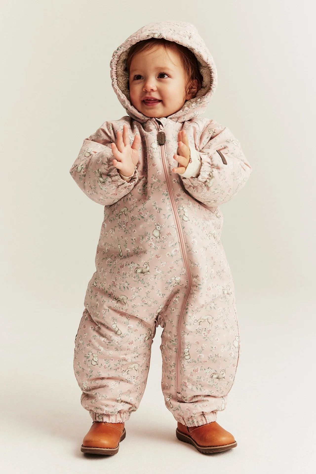 Baby pink floral print coverall - Image 4