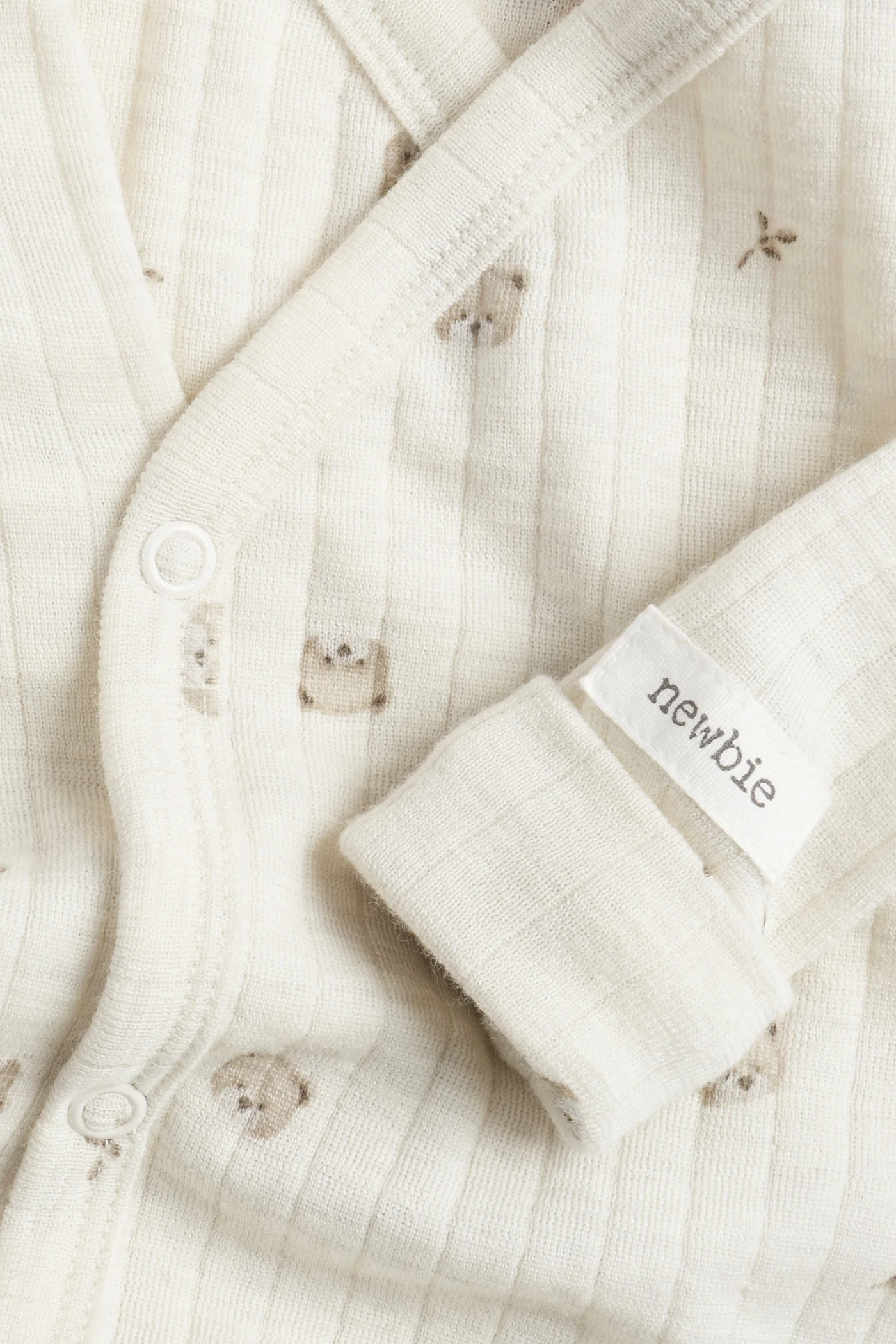 Baby beige ribbed wool bodysuit - Image 2