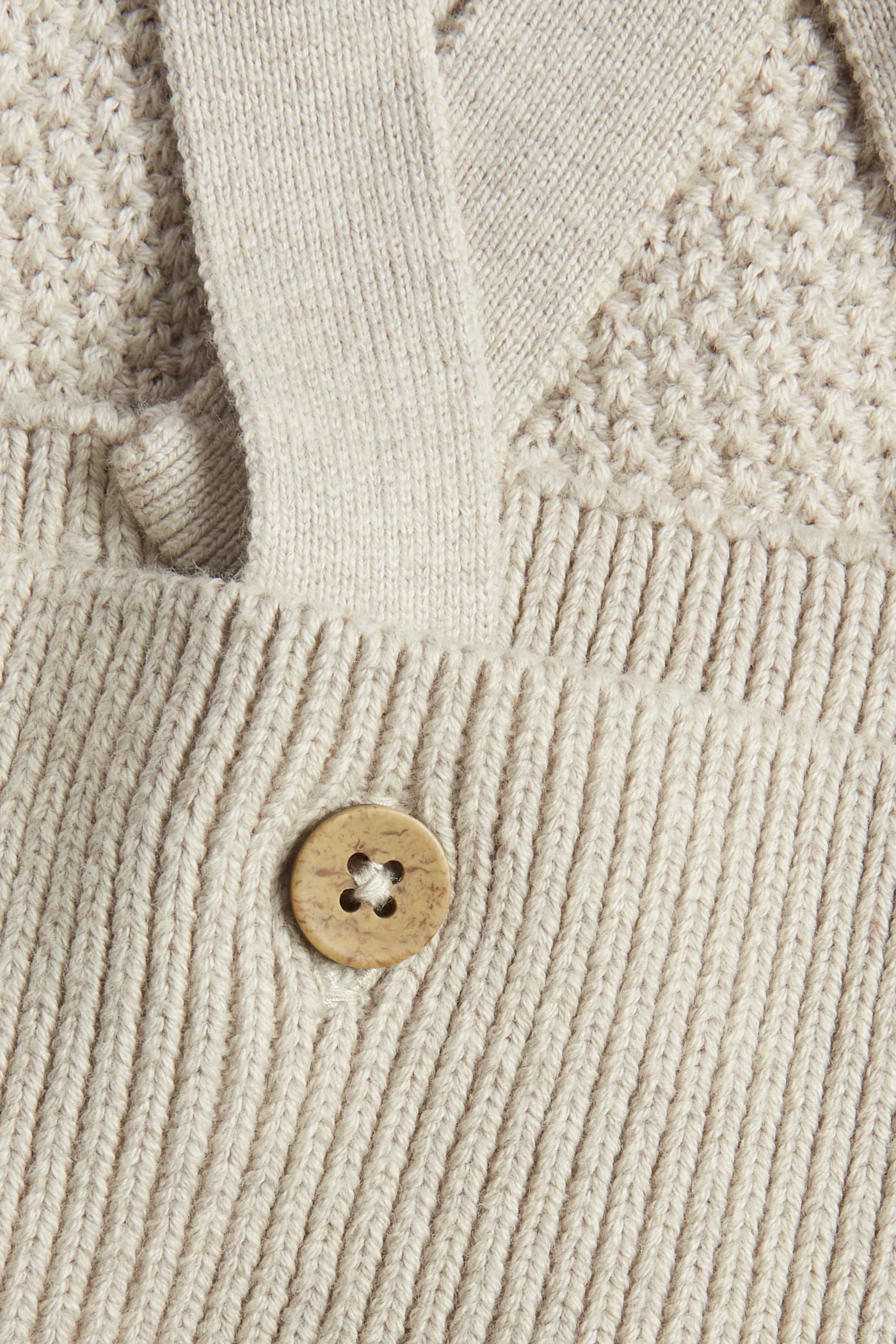 Baby beige knitted dungarees - Image 4