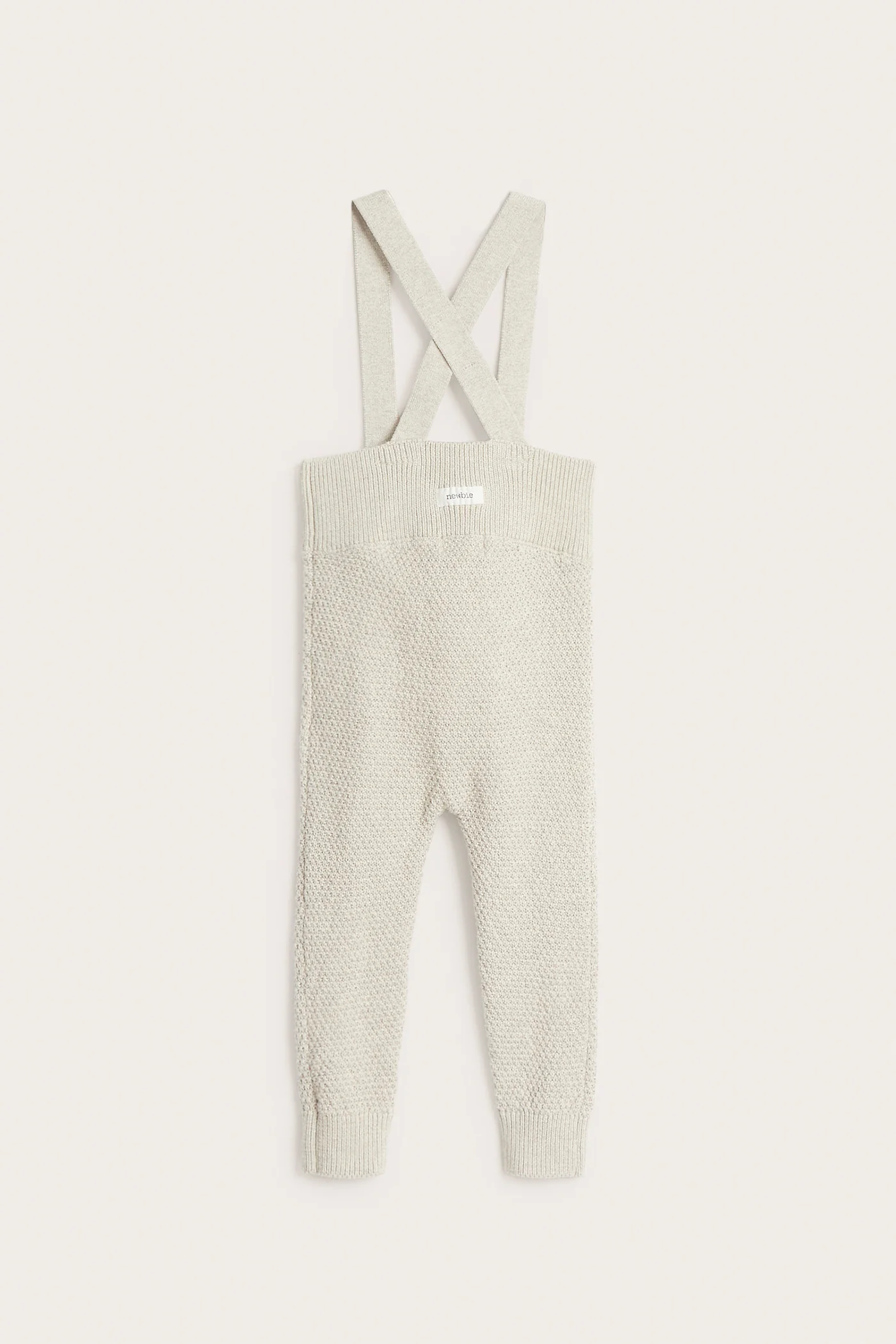 Baby beige knitted dungarees - Image 5