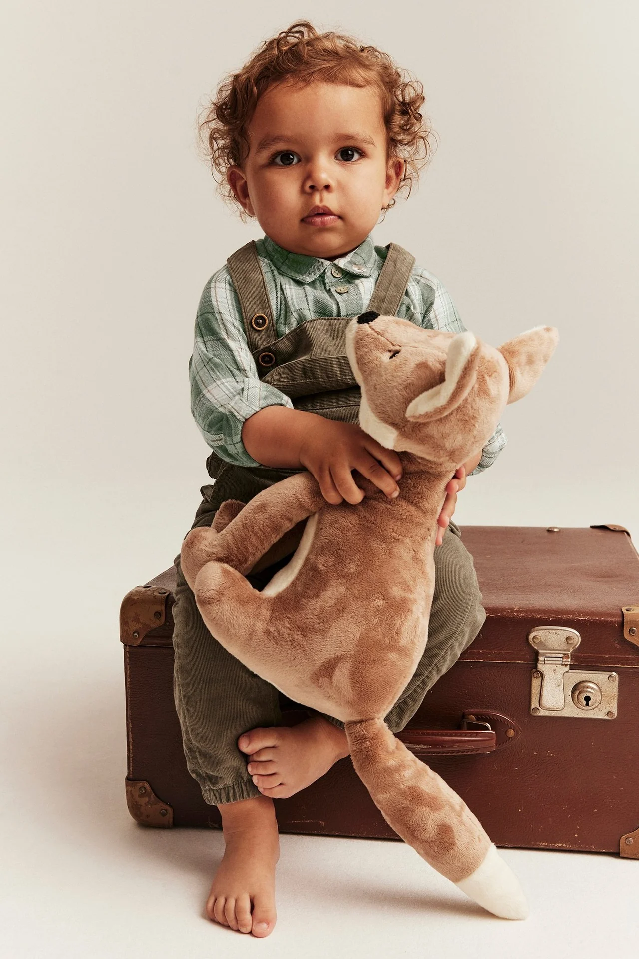 Baby green checked shirt bodysuit - Image 3