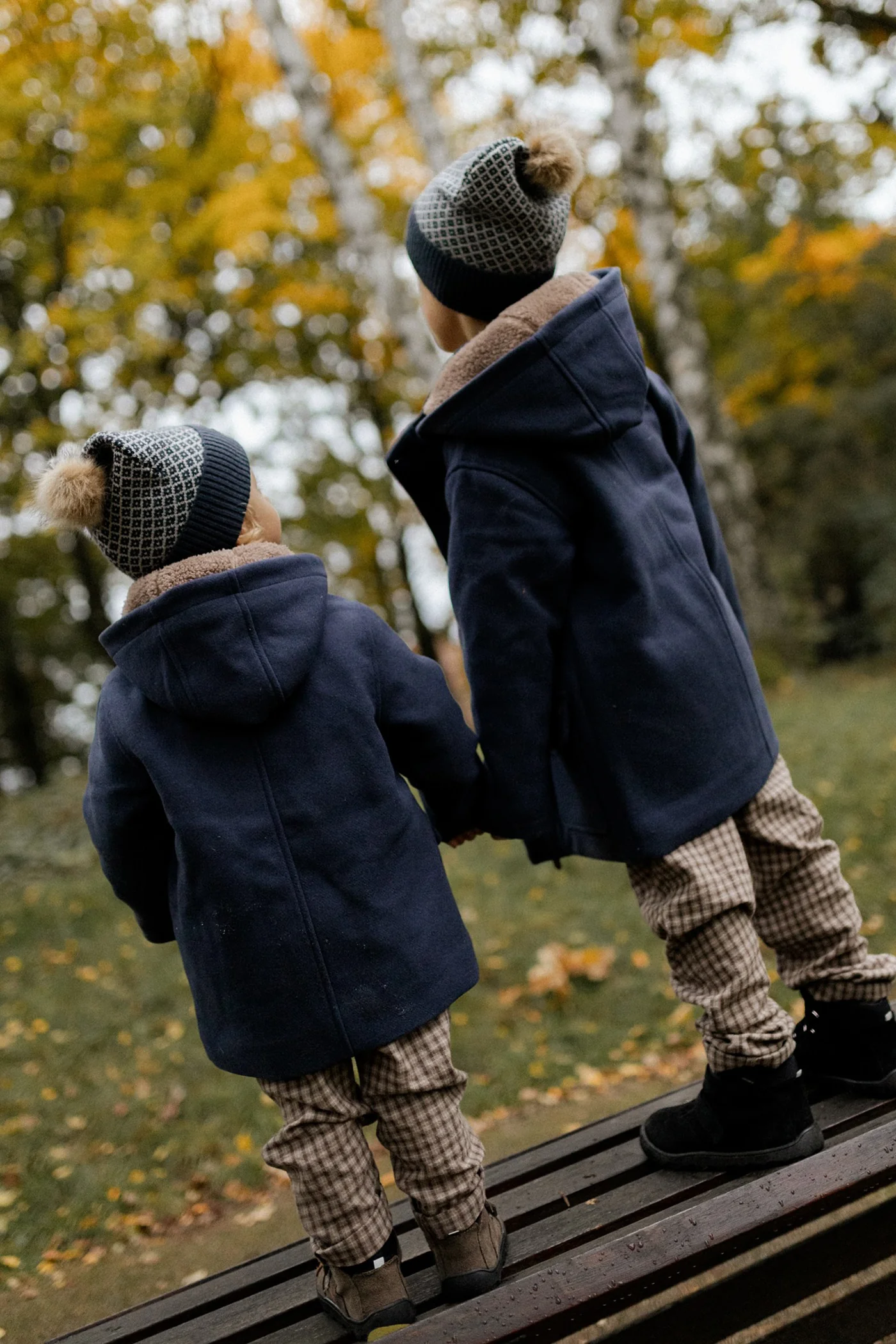 Kids' blue coat with detachable hood - Image 3