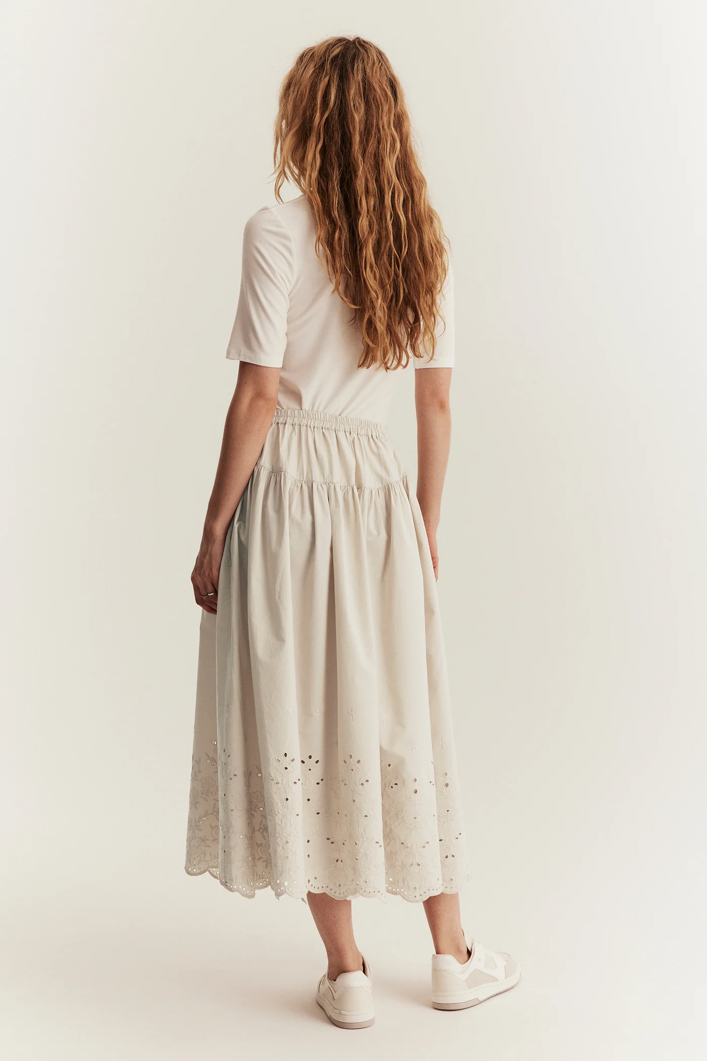 Women's beige embroidery skirt - Image 6
