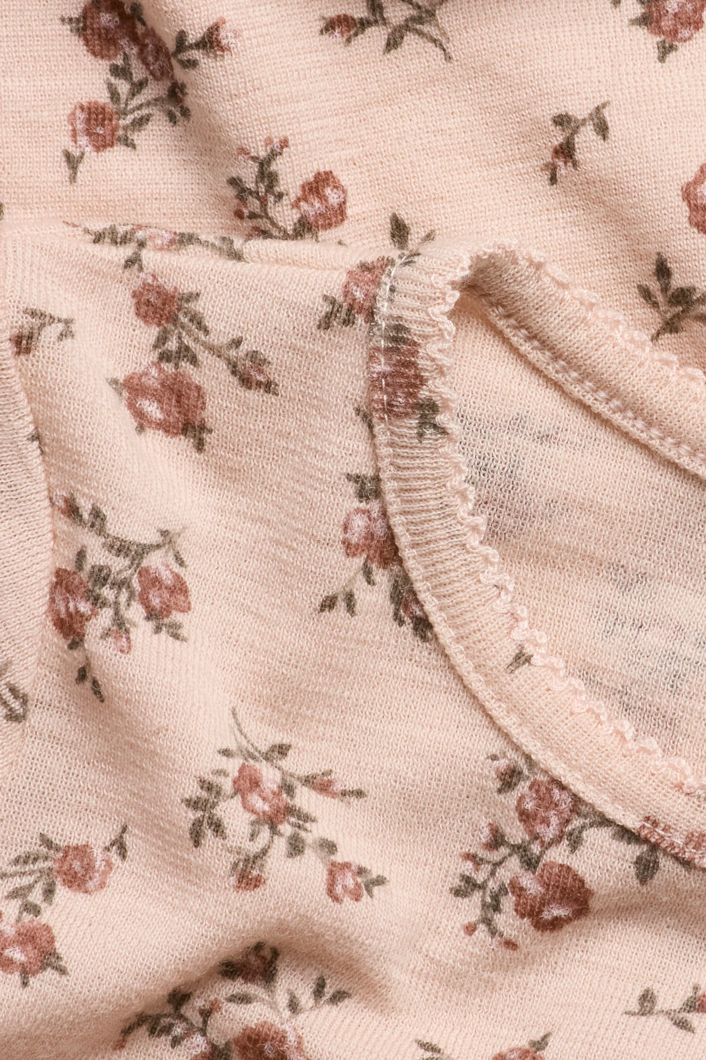 Kids pink floral merino wool top - Image 2