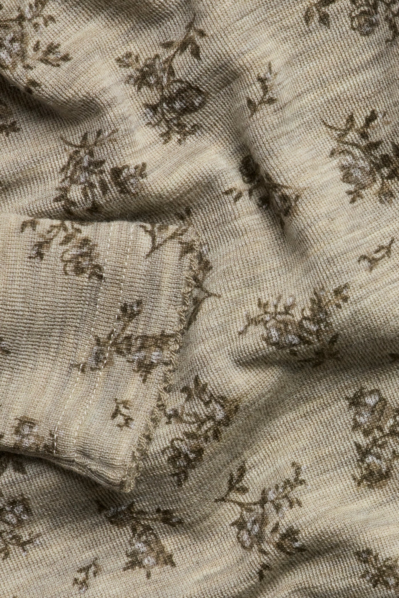 Baby beige floral merino wool bodysuit - Image 2