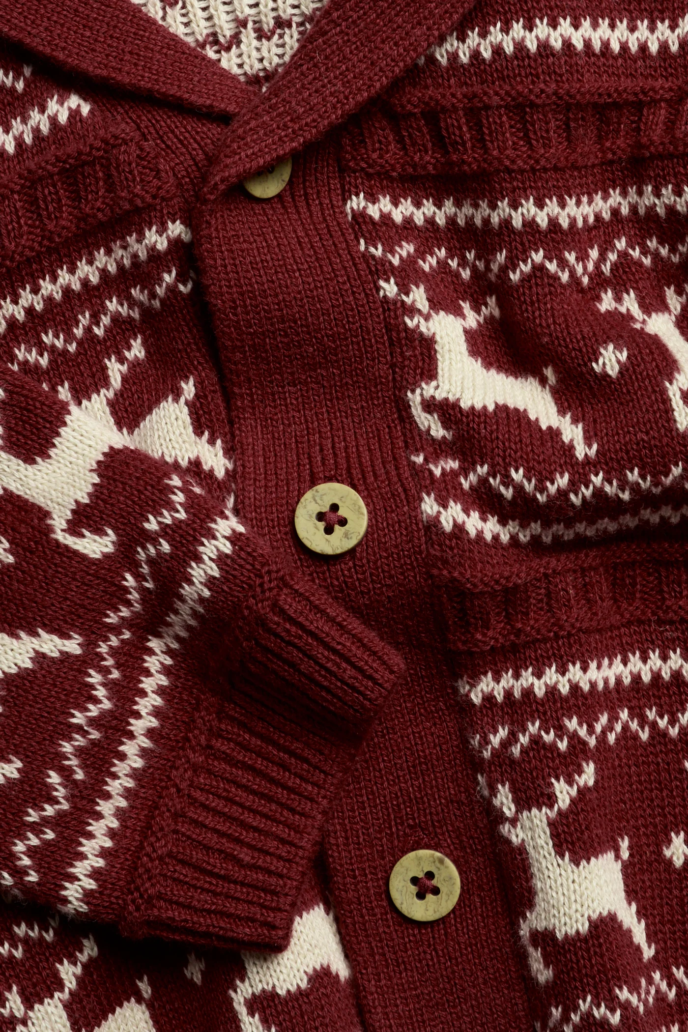 Baby red jacquard knitted cardigan - Image 2