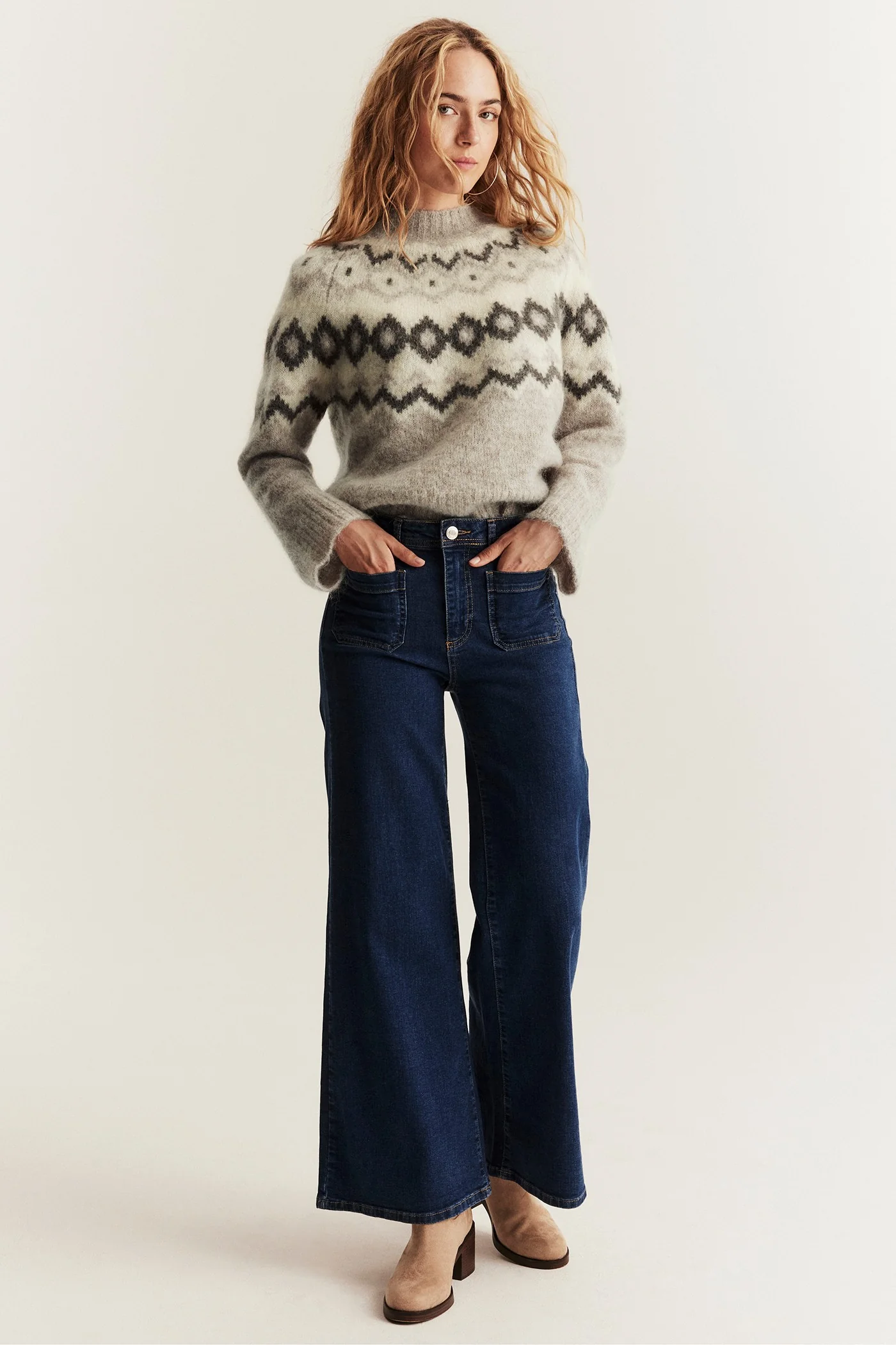 Women's beige wool and mohair-blend jumper - Image 5