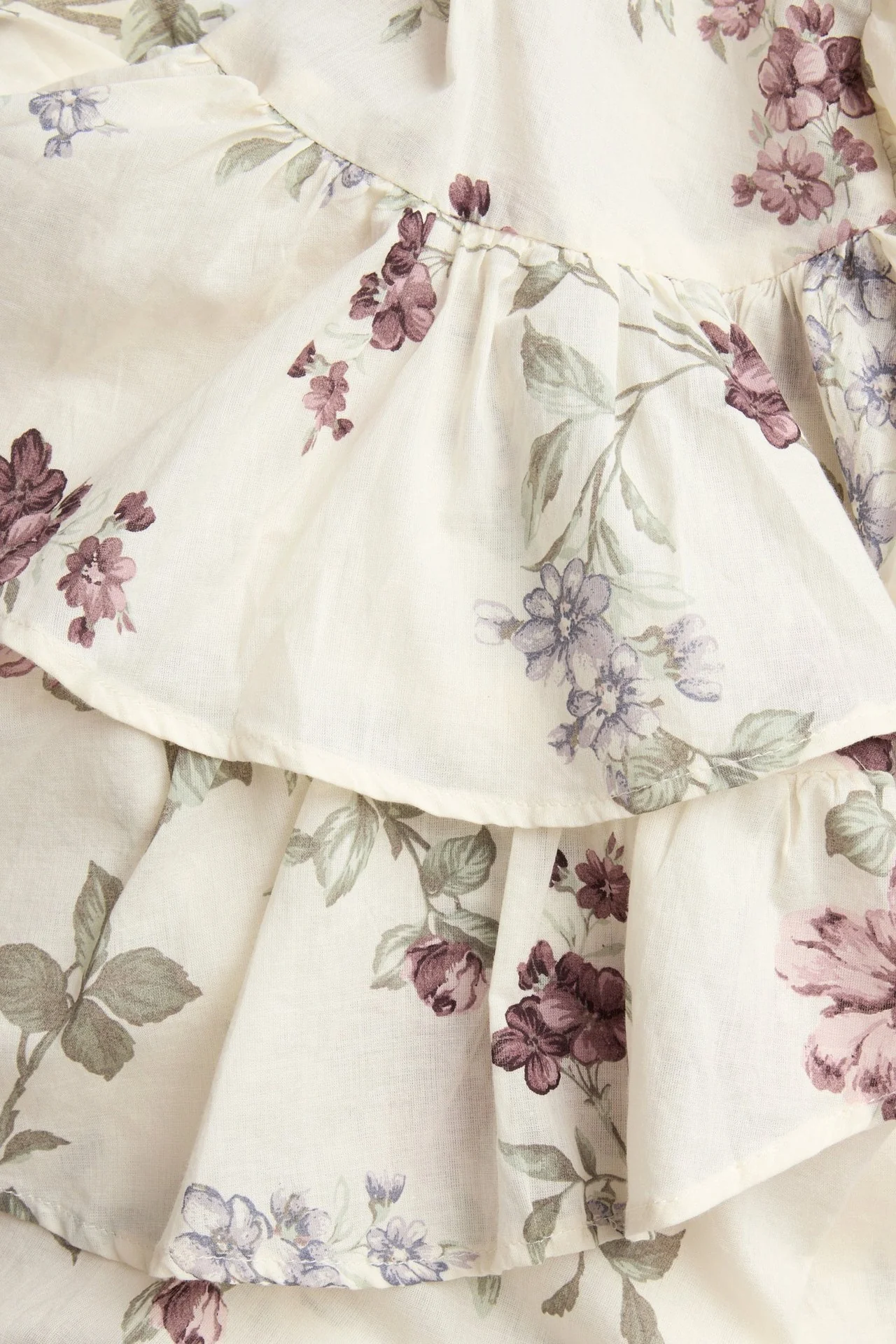 Women's beige floral frill blouse - Image 4
