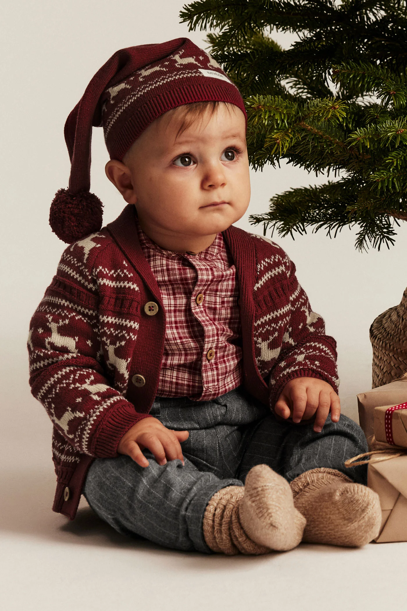 Baby red checked shirt bodysuit - Image 2