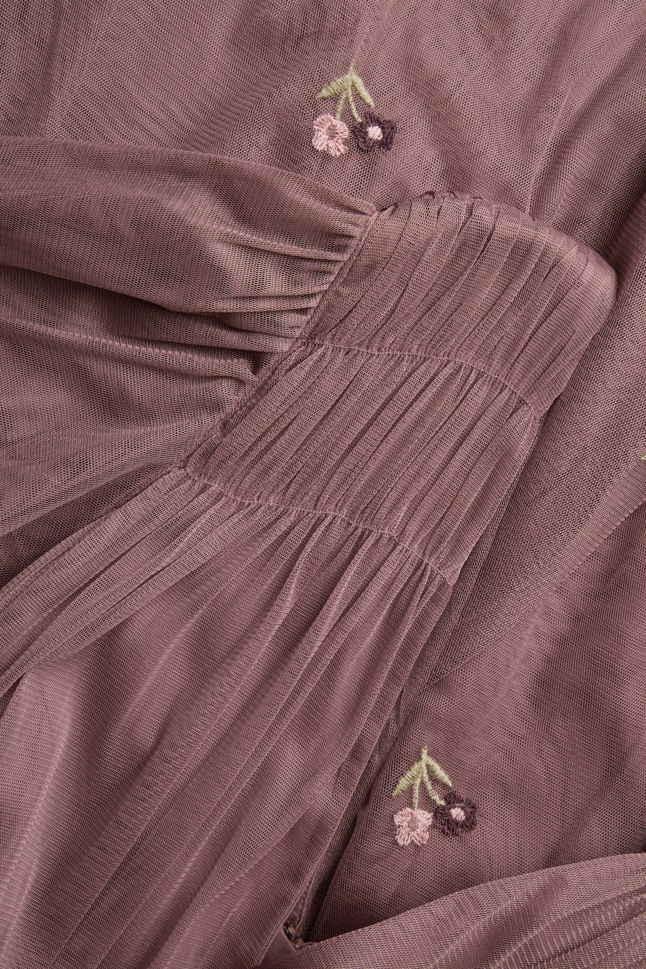 Women's pink floral mesh dress with embroidery - Image 3