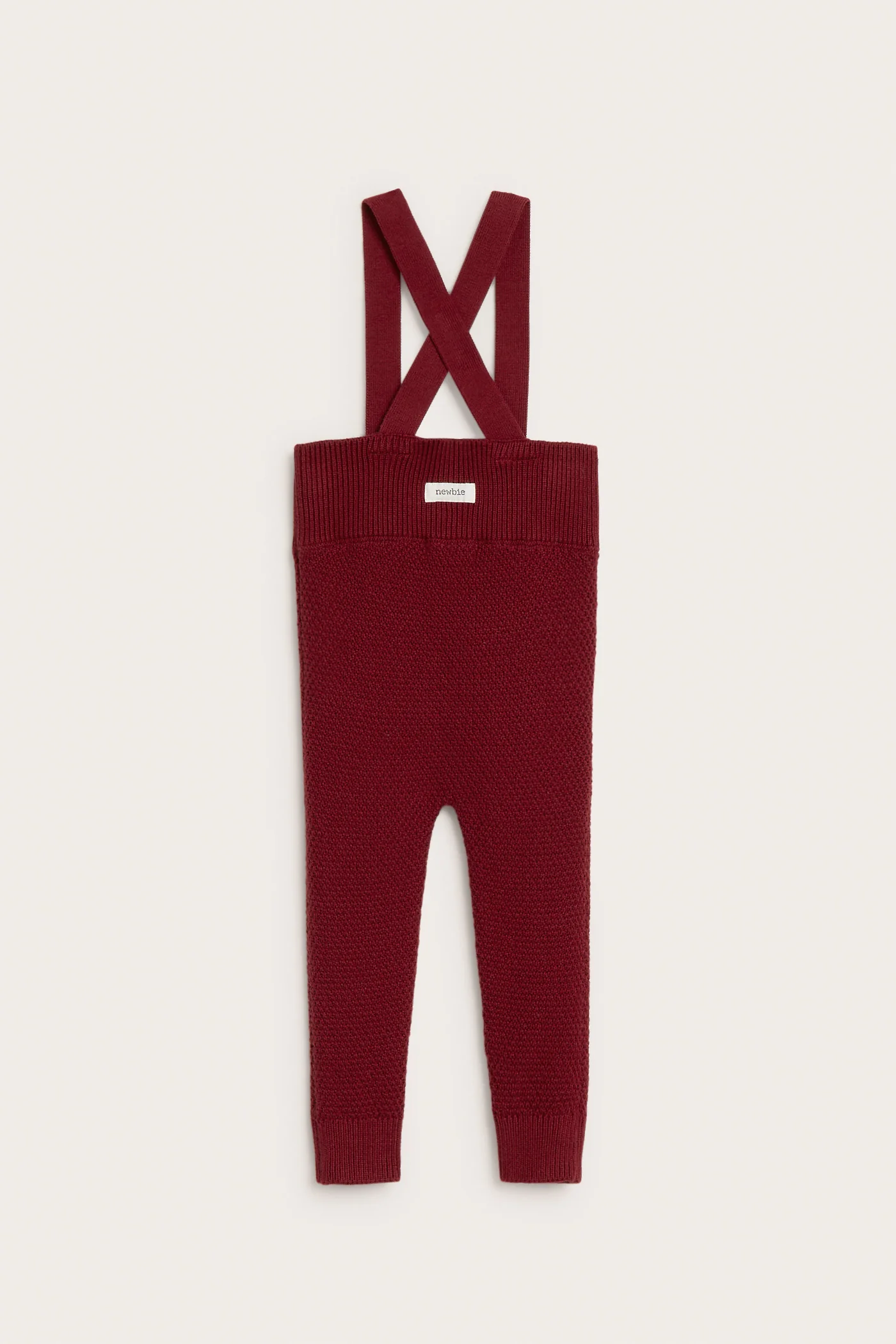 Baby red knitted dungarees - Image 4