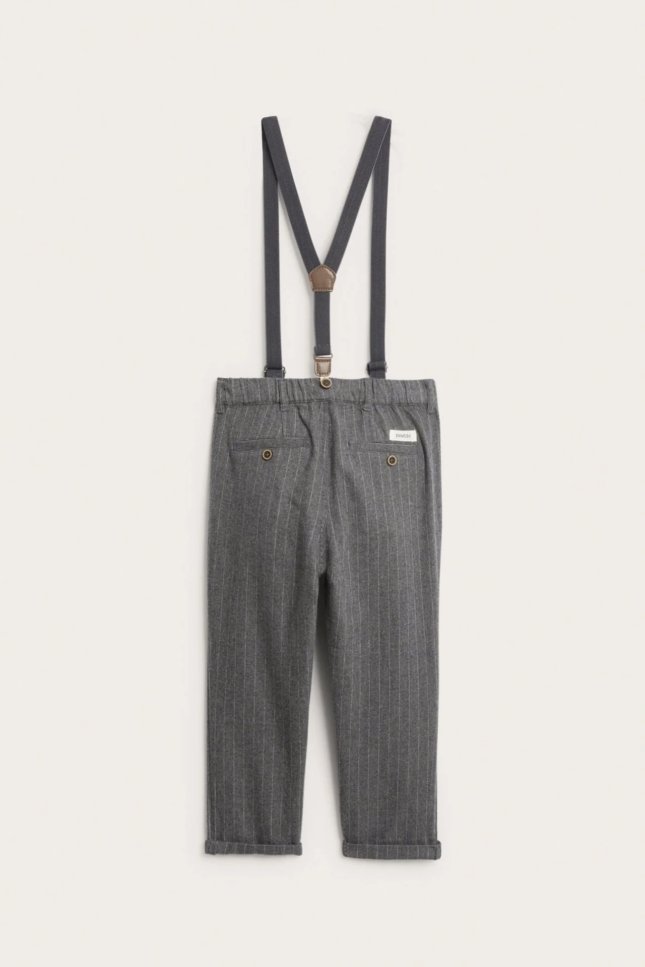 Kids' grey trousers with suspenders - Image 3